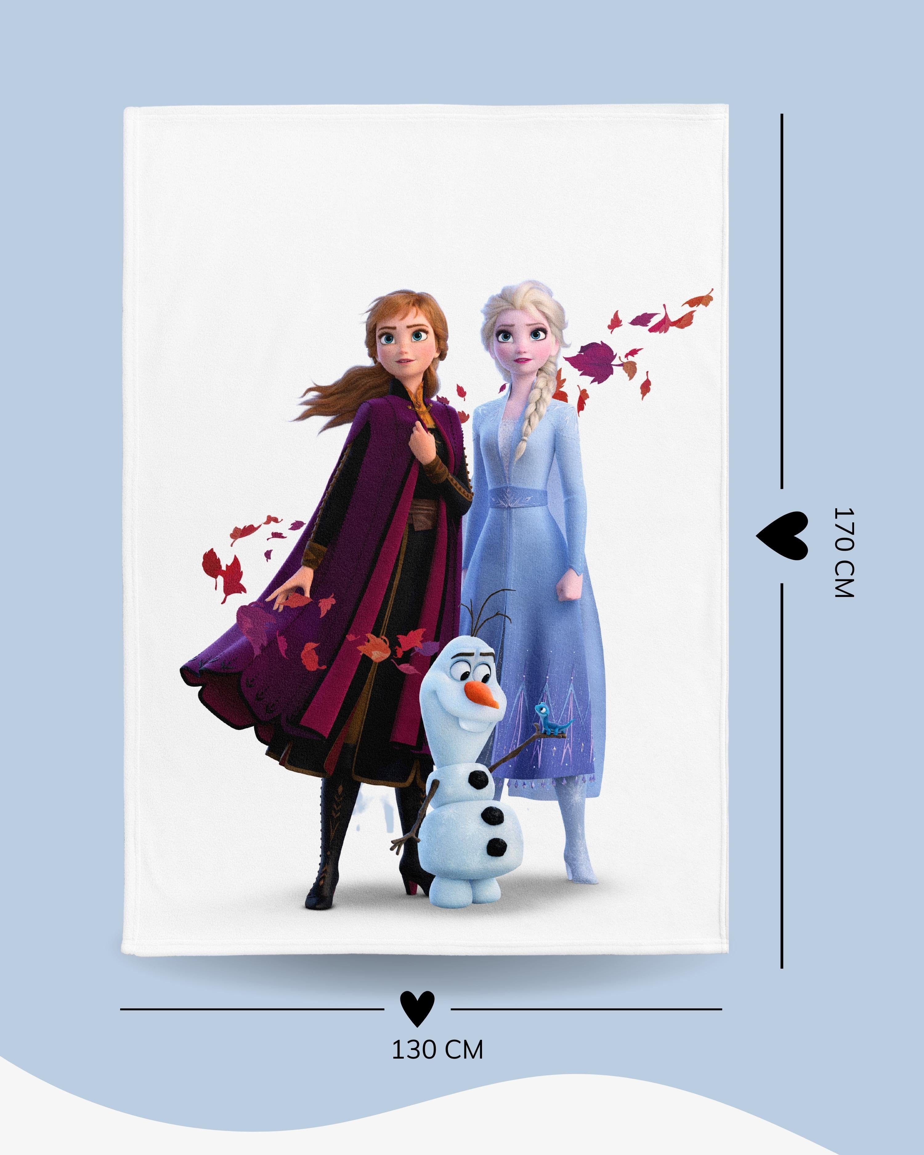 Kinderdecke Eiskönigin Disney 130x170 cm, weich und kuschelig, Coral Fleece-Decke, MTOnlinehandel, Sofadecke passend zur Anna & Elsa Bettwäsche, Überwurf, Tages – Bild 3 von 5