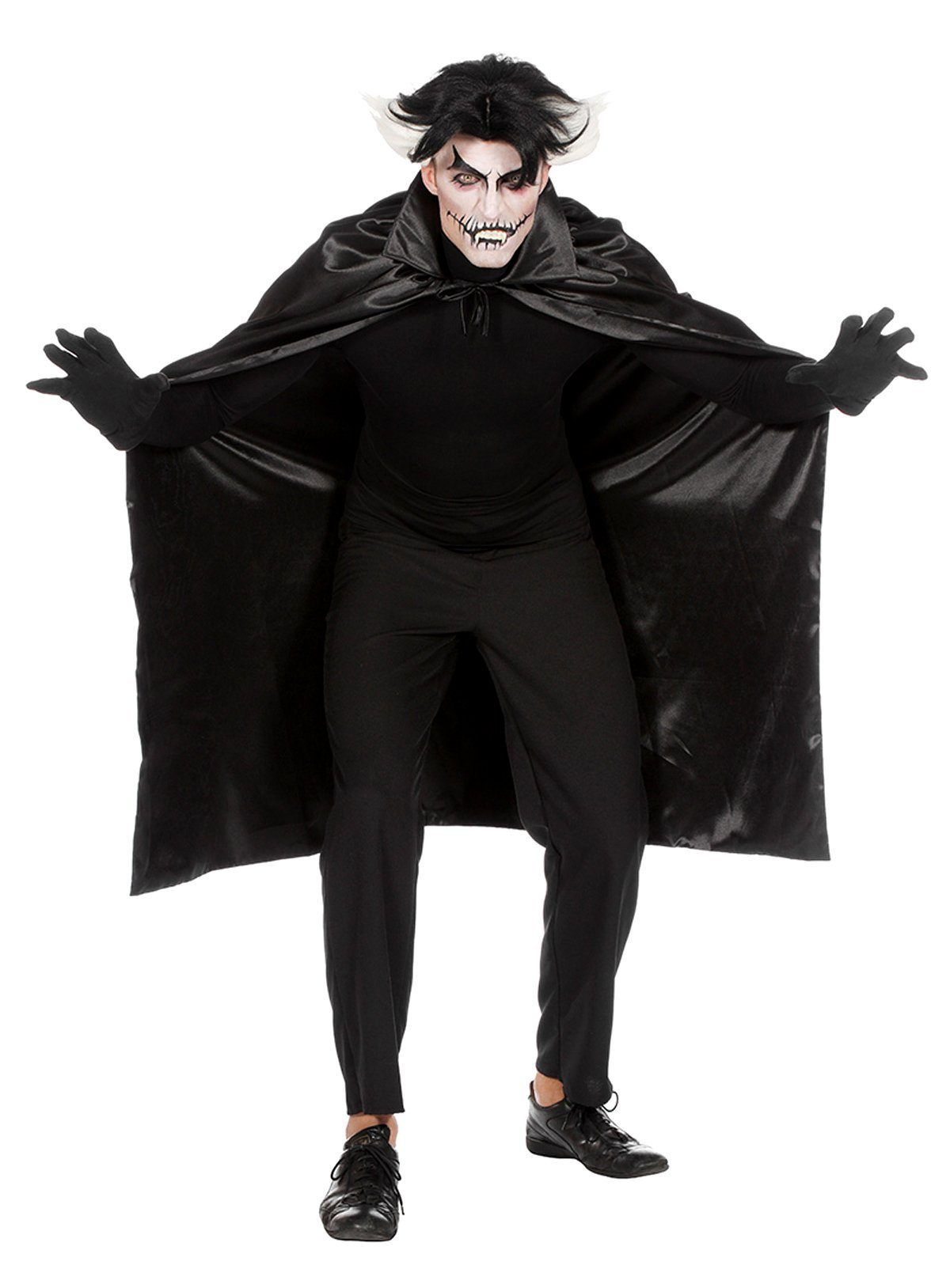 Umhang Vampir Cape schwarz - Halloween Kostüm Herren