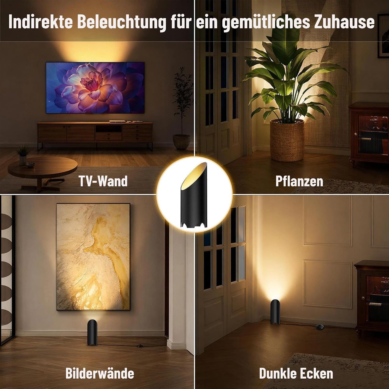 FELIXLEO LED Gartenstrahler LED Bodenstrahler Innen 3000K 7W GU10 Schwarz 1 Stück – Bild 4 von 5
