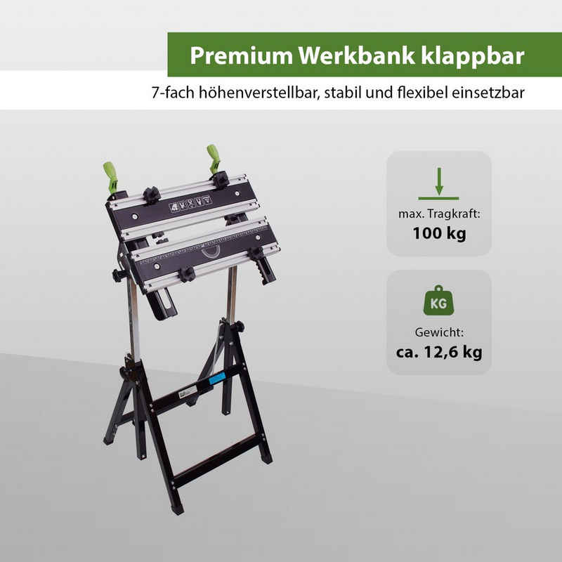 TRUTZHOLM Werkbank Profi Werkbank Premium klappbar höhenverstellbar Metall Werktisch Alu, (Packung)
