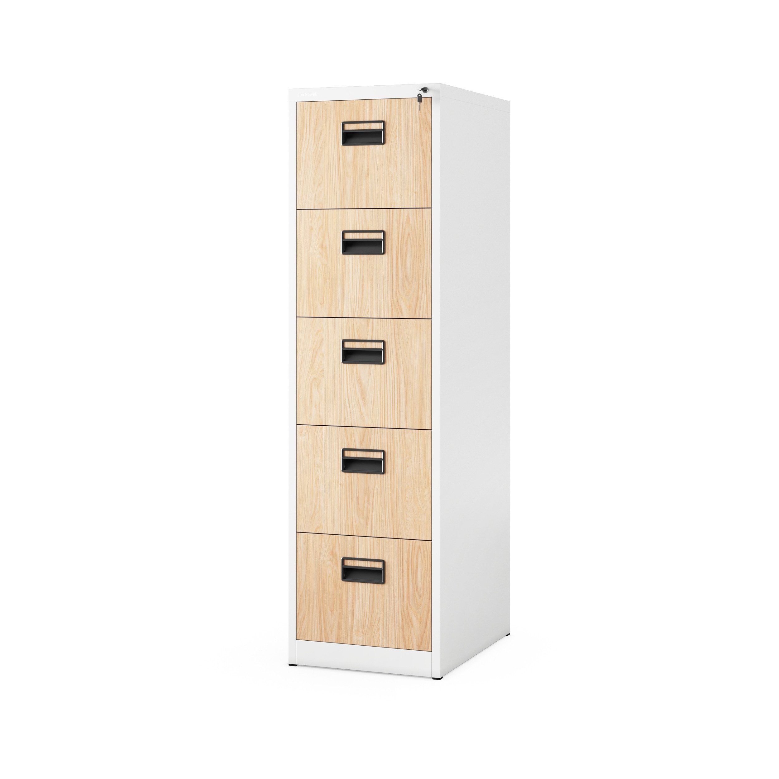 Jan Nowak Aktenschrank Metall Aktenschrank 5 Schubladen SARA V5 46 x 163 x 62 cm Stahl (0,6 mm Kugellagerschienen Anti-Kipp-Sicherung Wandmontage) Büroschrank abschließbar Schloss robust 5 Farben PZH DSGVO