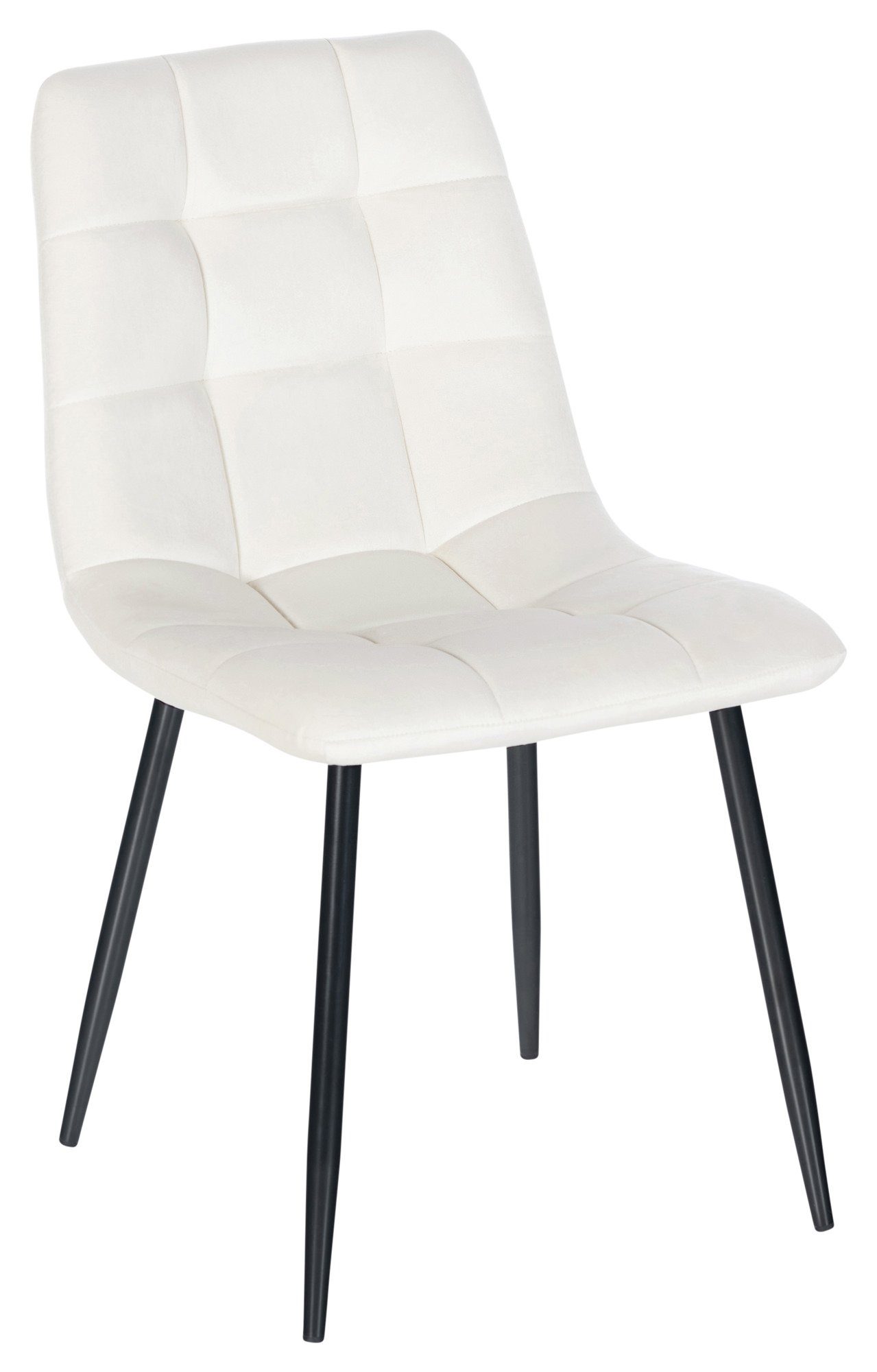 TPFLiving - Sitzfläche - Atina Wohnzimmerstuhl), (Küchenstuhl Samt schwarz Konferenzstuhl cremeweiß Gestell: hochwertig Esszimmerstuhl mit Metall Sitzfläche: - gepolsterter