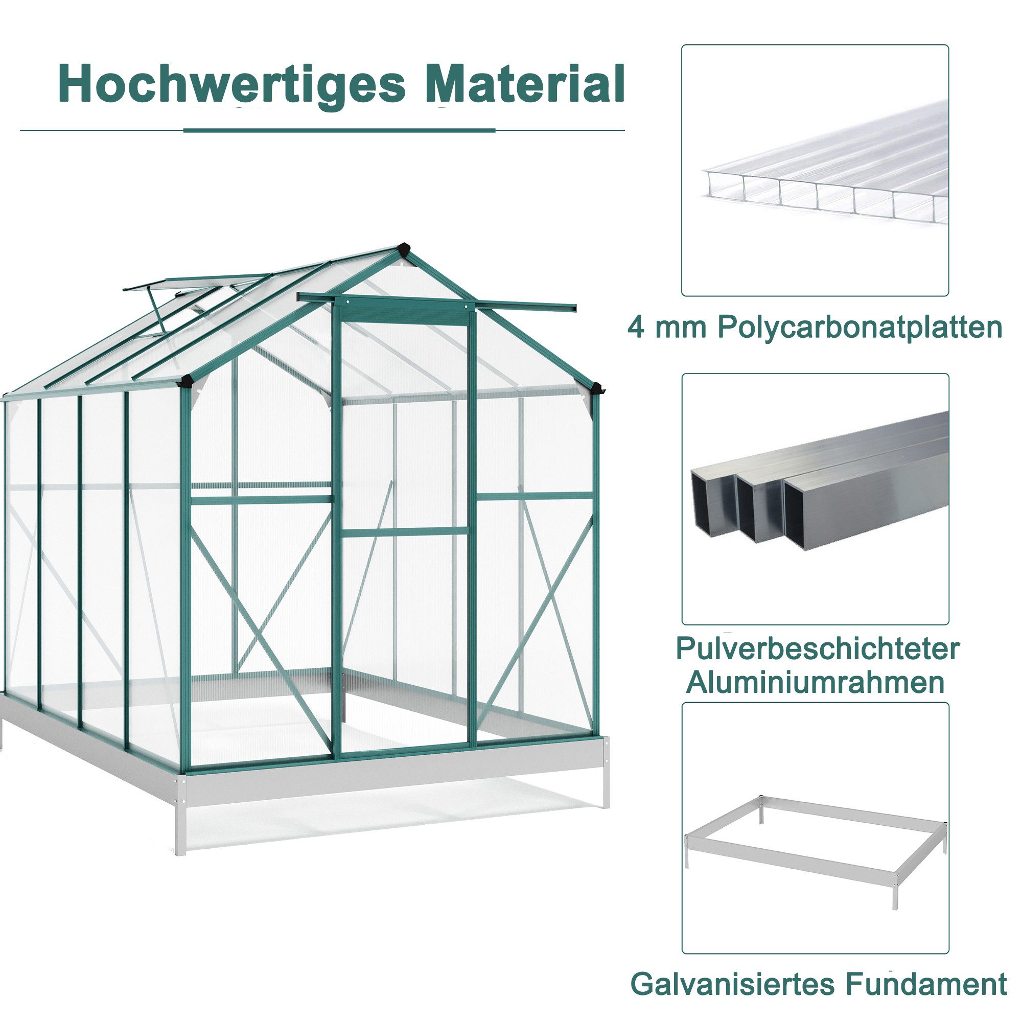 Thanaddo Gewächshaus Aluminium Gewächshaus, Treibhaus Gartenhaus, günstig online kaufen