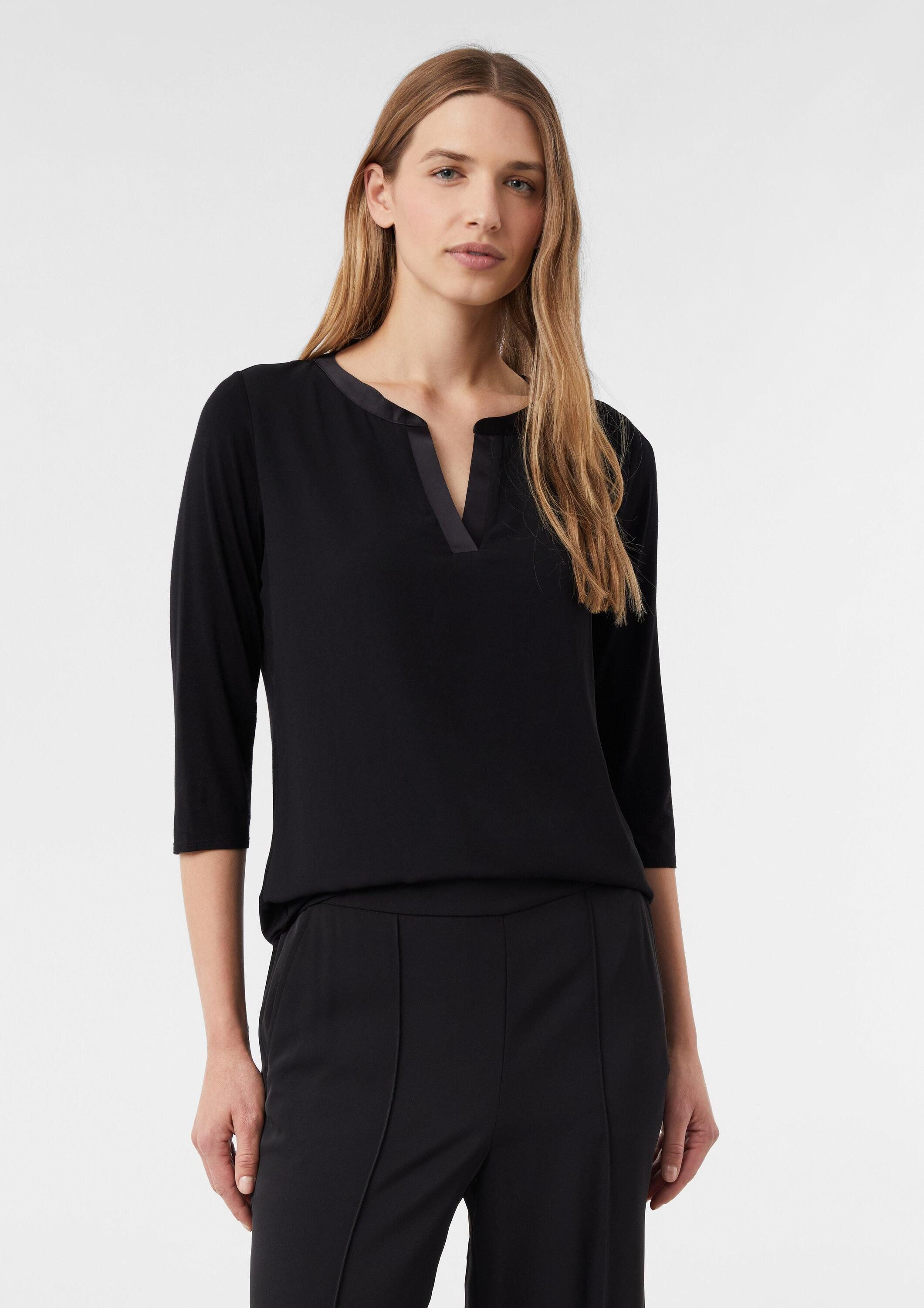 comma 3/4-Arm-Shirt T-Shirt Blusenshirt im Fabricmix günstig online kaufen