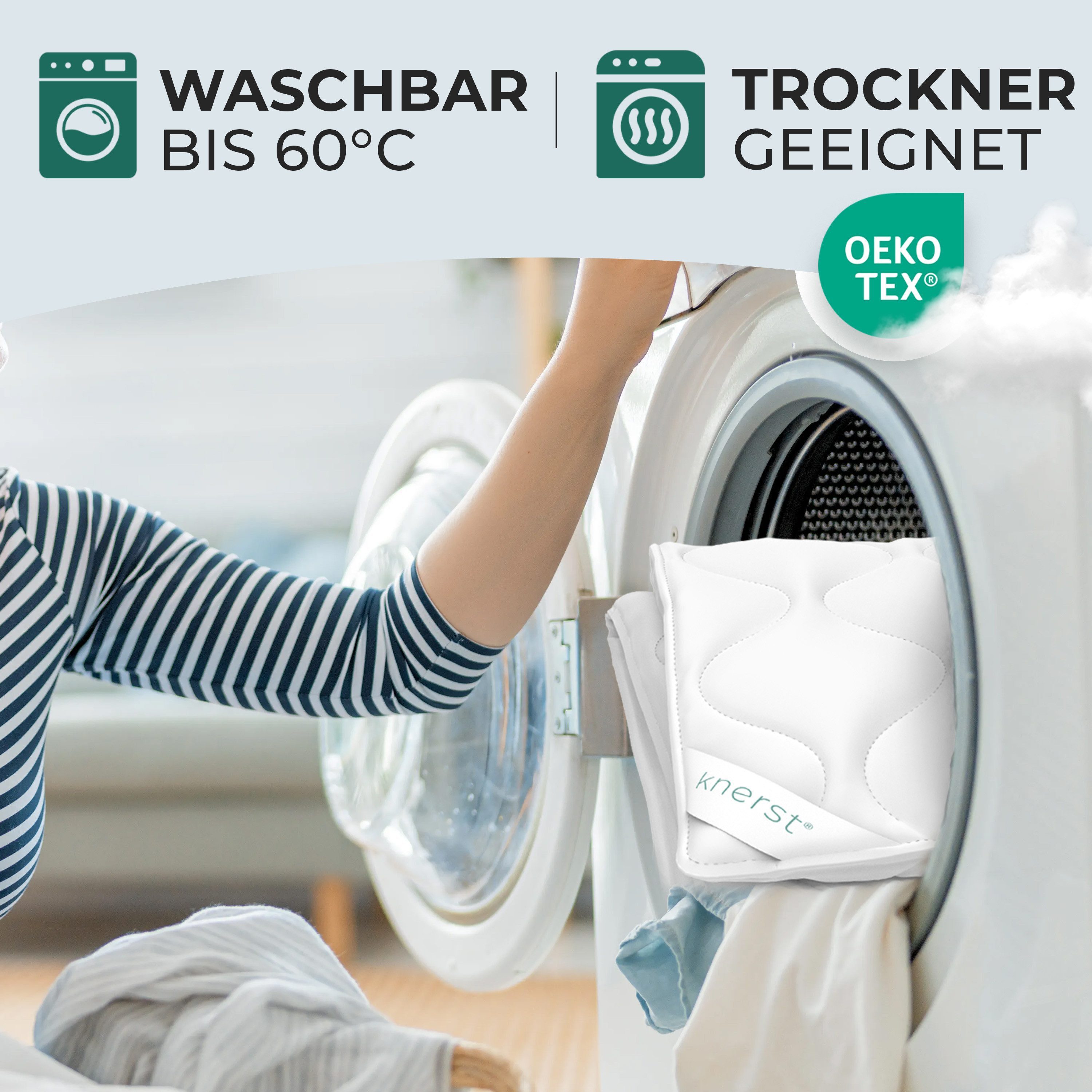KNERST Microfaserbettdecke Allergiker Bettdecke Atmungsaktiv Klimafaser Steppdecke, Füllung: Klimafaser-Polyesterfüllung, Bezug: Polyester, Sommerdecke, 135x200 – Bild 4 von 5