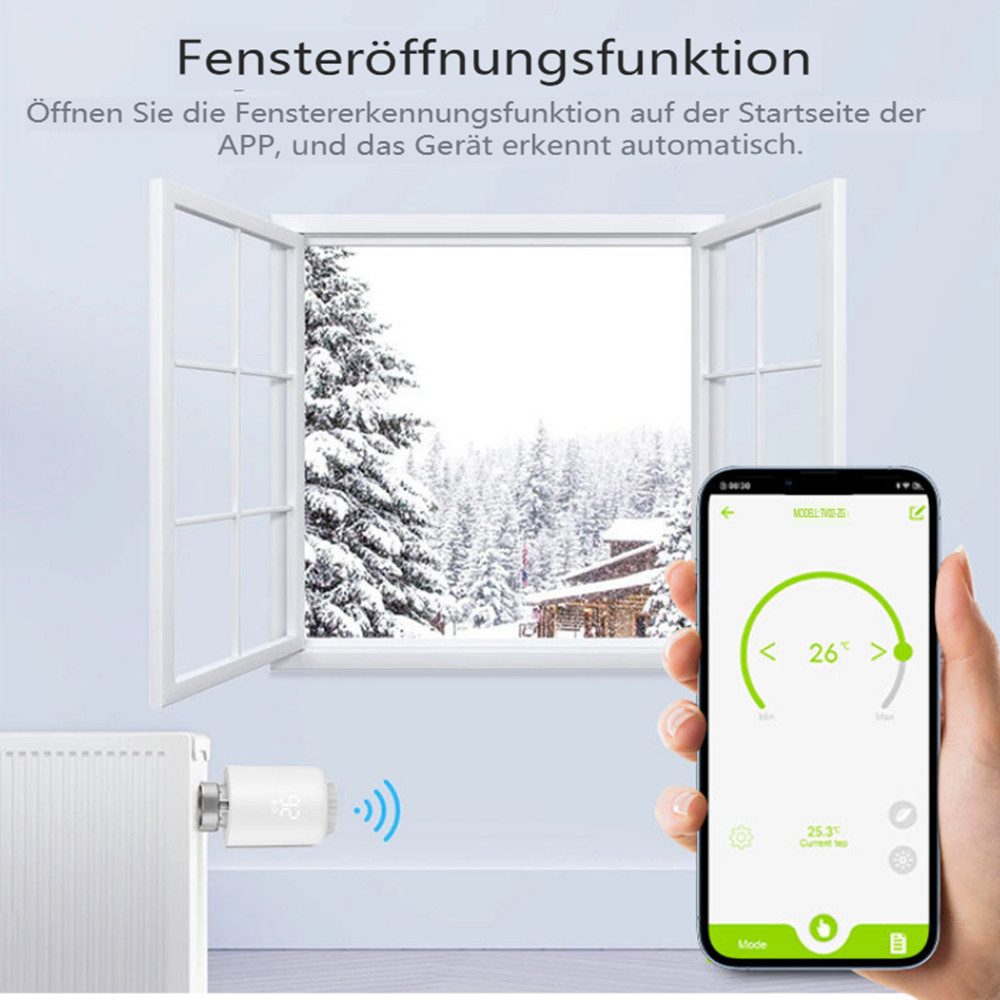 Insma Heizkörperthermostat, (Smart Heizungsregler Heizungssteuerung, 1 St) App & Sprachsteuerung mit Alexa/Google