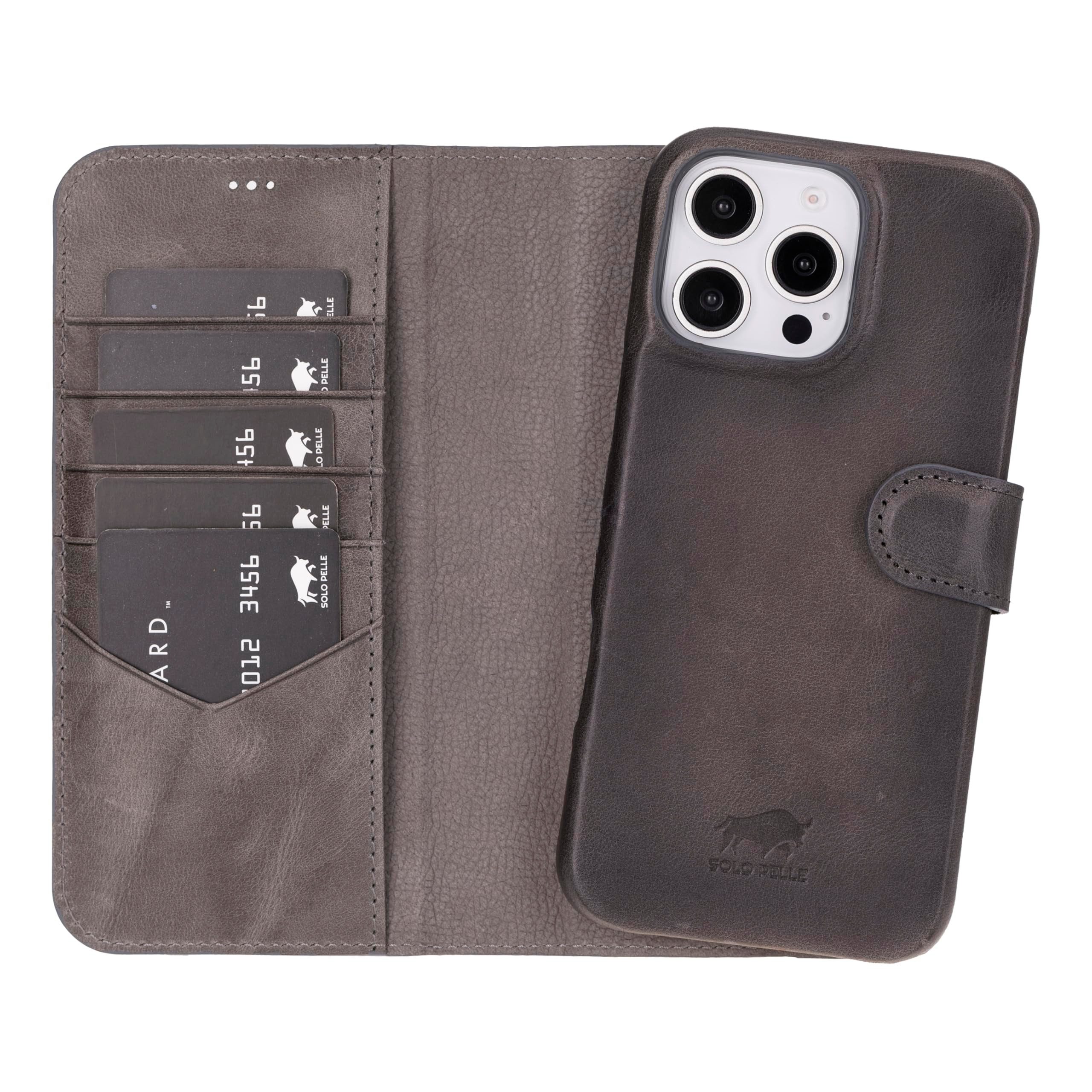 Solo Pelle Smartphonetasche Lederhülle für iPhone 16 Pro Max 6.9 Zoll inkl. Kartenfächer