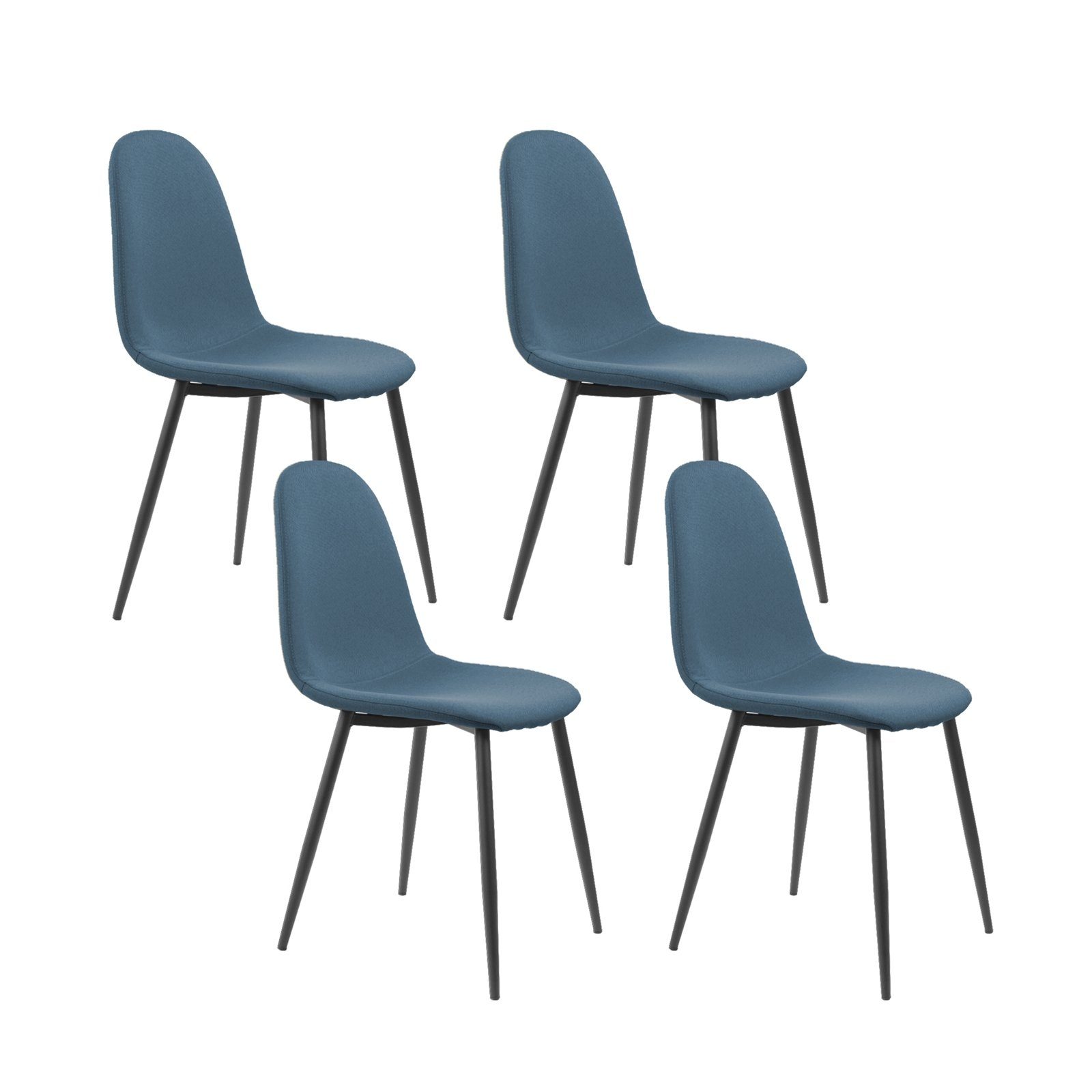 (Set, Savannah Webstoff St), Stuhl 4 Esszimmerstuhl 4er-Set Küchenstuhl Blau HTI-Living