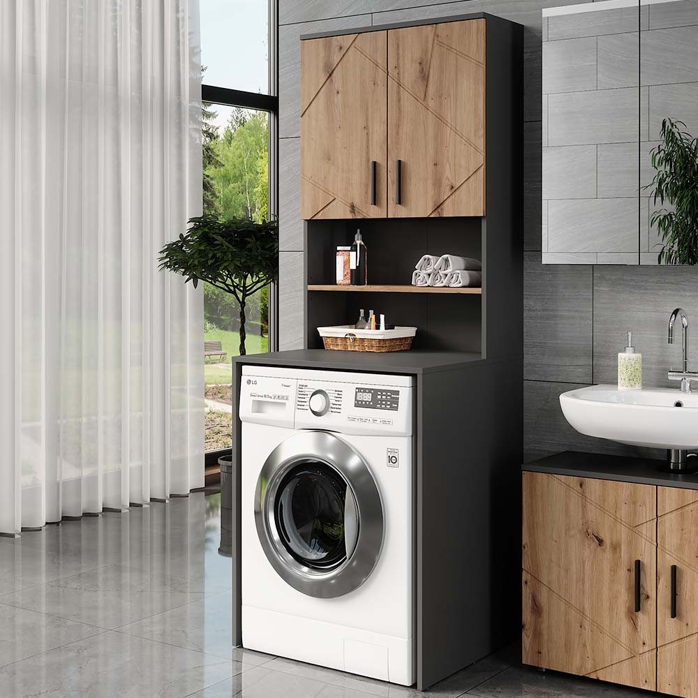 Vicco Waschmaschinenumbauschrank Irma, Anthrazit/Artisan, 68 x 88.5 cm 2 Te günstig online kaufen