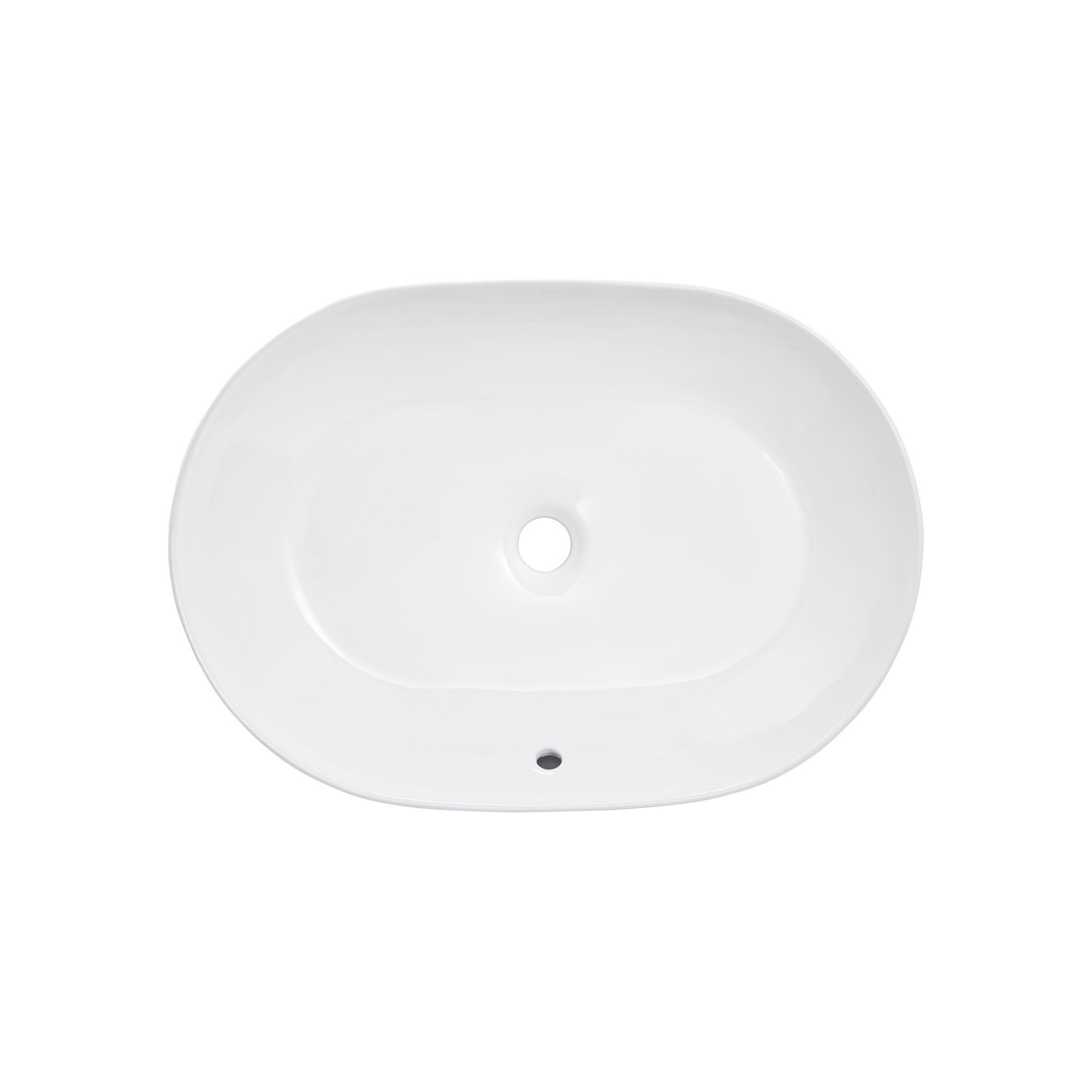 SCHÖNER WOHNEN-Kollektion Waschbecken SATI oval mit Überlauf, Keramik, Weiß, 60 x 42 x 14,2 cm, geeignet als Aufsatzwaschbecken – Bild 4 von 5