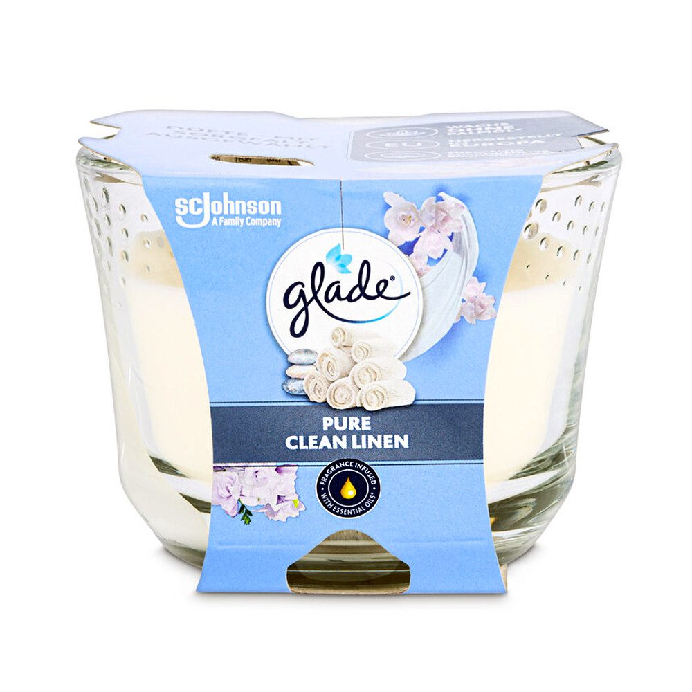 SC JOHNSON Duftkerze Glade Langanhaltende Duftkerze Pure Clean Linen (204 g)