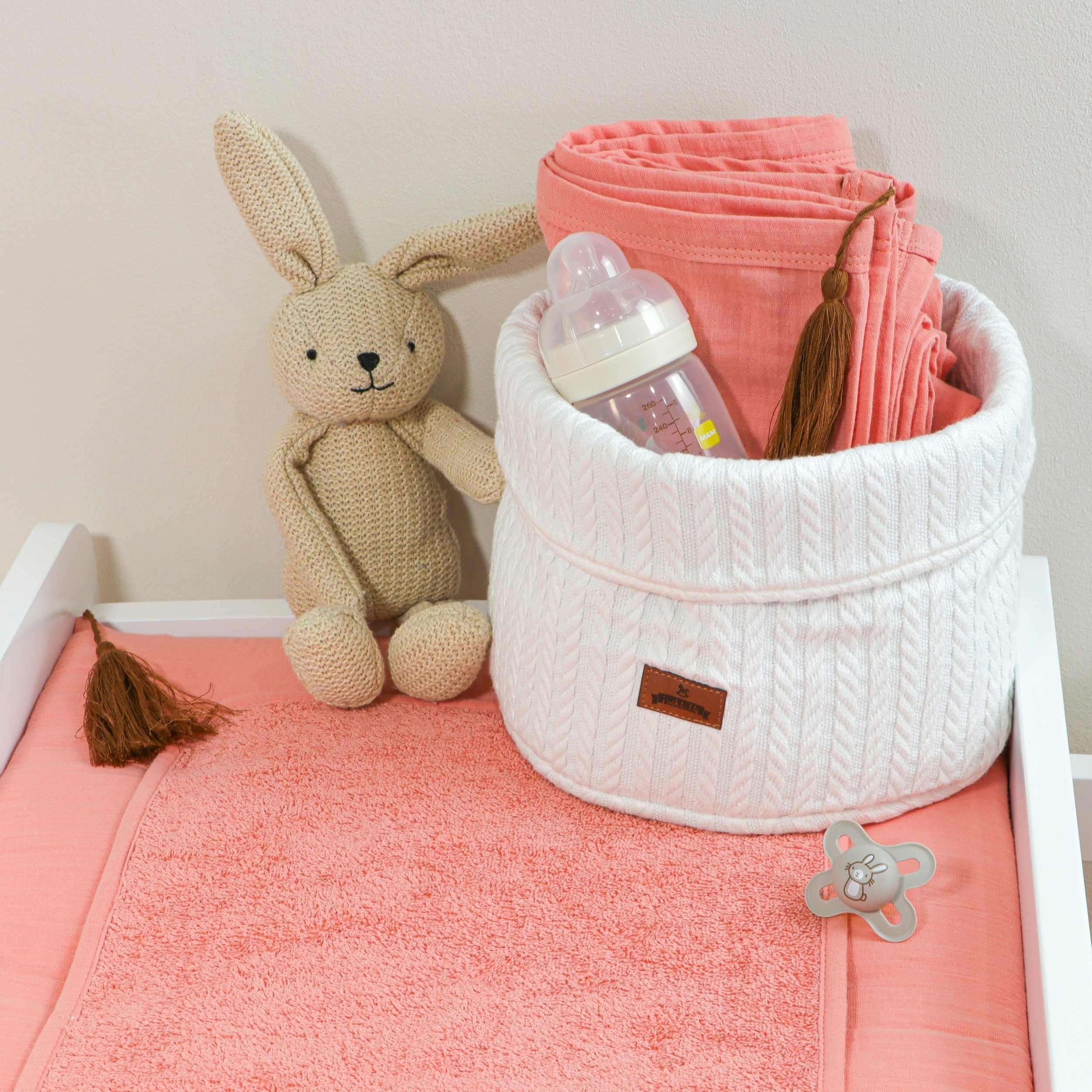 Babydecke Sanna Musselin - Koralle 120x120 cm Kinder Decke, Puckdaddy GmbH