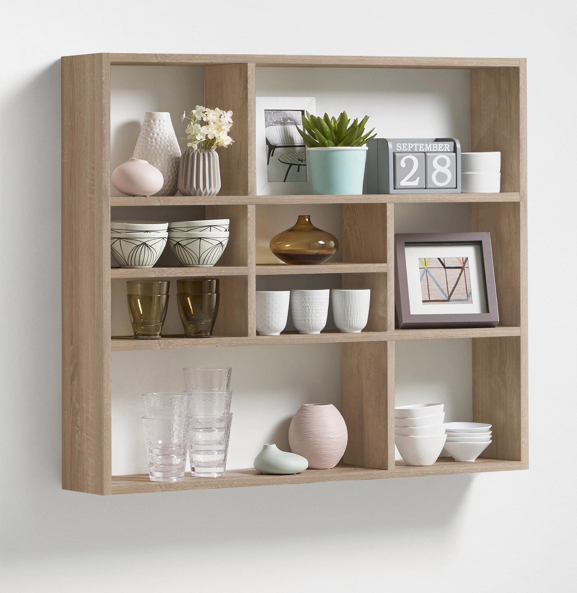 FMD Wandregal Mika, Regal mit vielen Ablageflächen, 90 cm breit, 78,2 cm ho günstig online kaufen