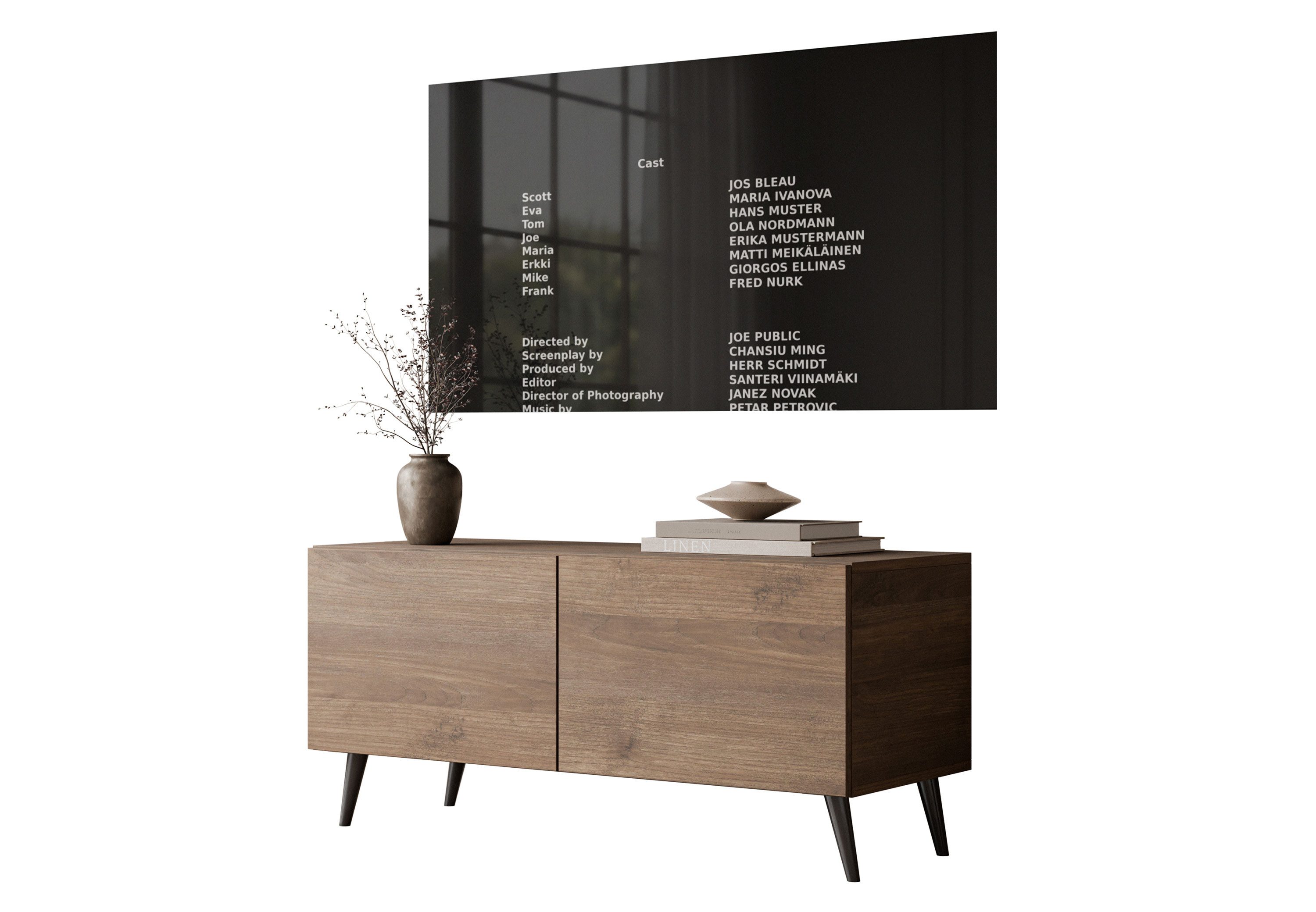 Lookway TV-Schrank COLGANTE Nussbaum 100 auf Beinen 100x40x49 cm
