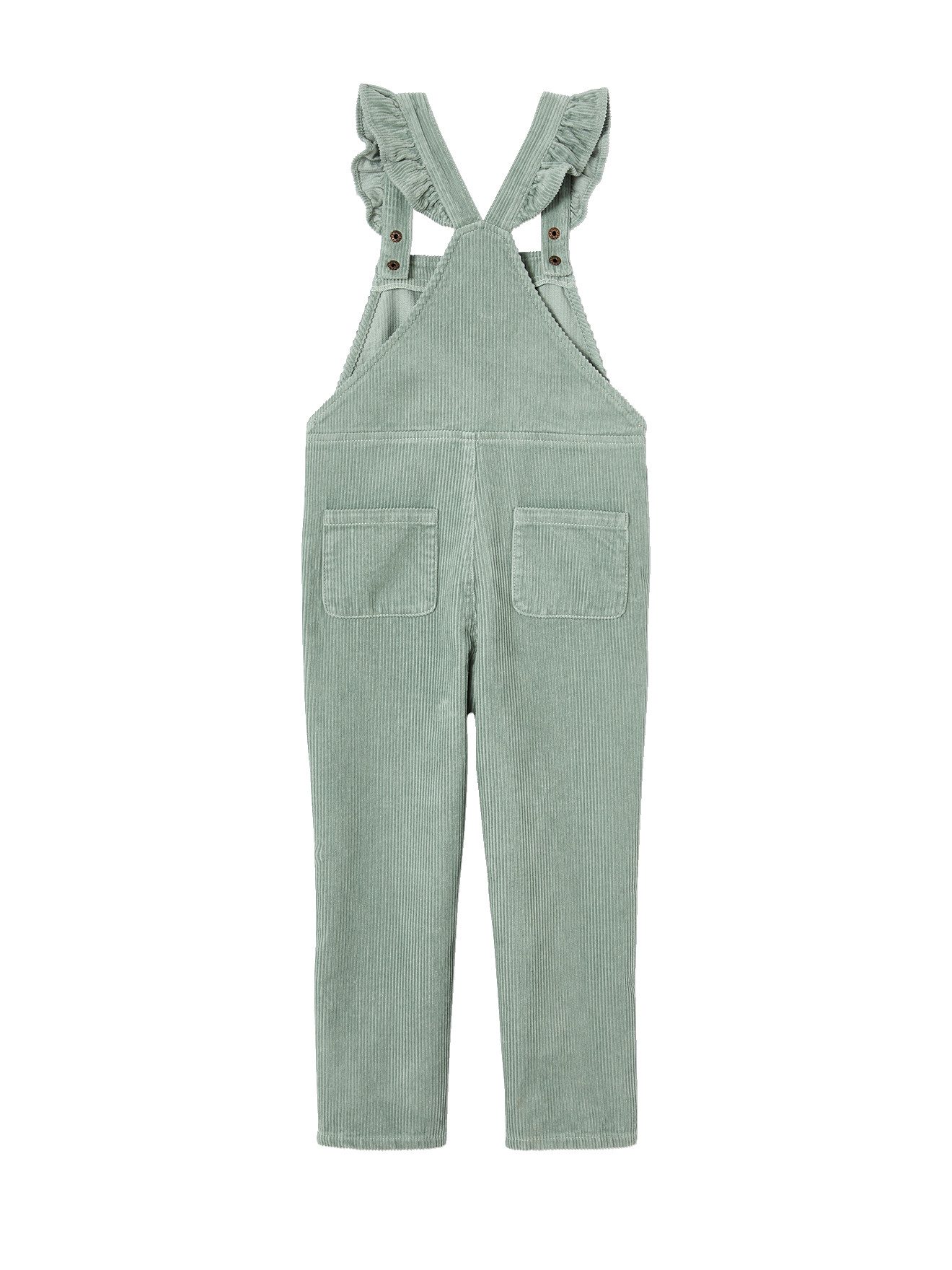 vertbaudet Jumpsuit Mädchen Cord-Latzhose mit Volantträgern