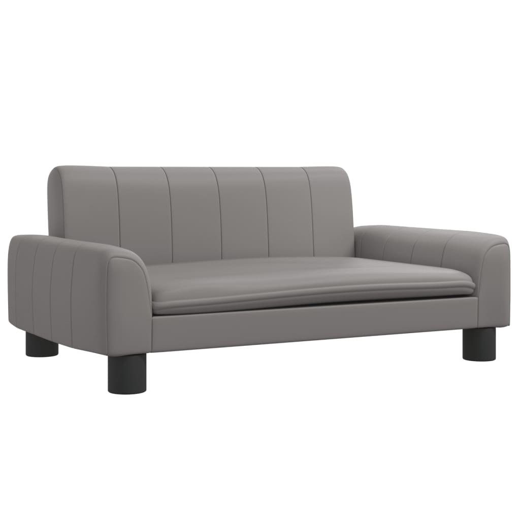 vidaXL Hundekorb 70 x 45 x 30 cm Hundebett Grau 70x45x30 cm Kunstleder Körbchen Hundeso