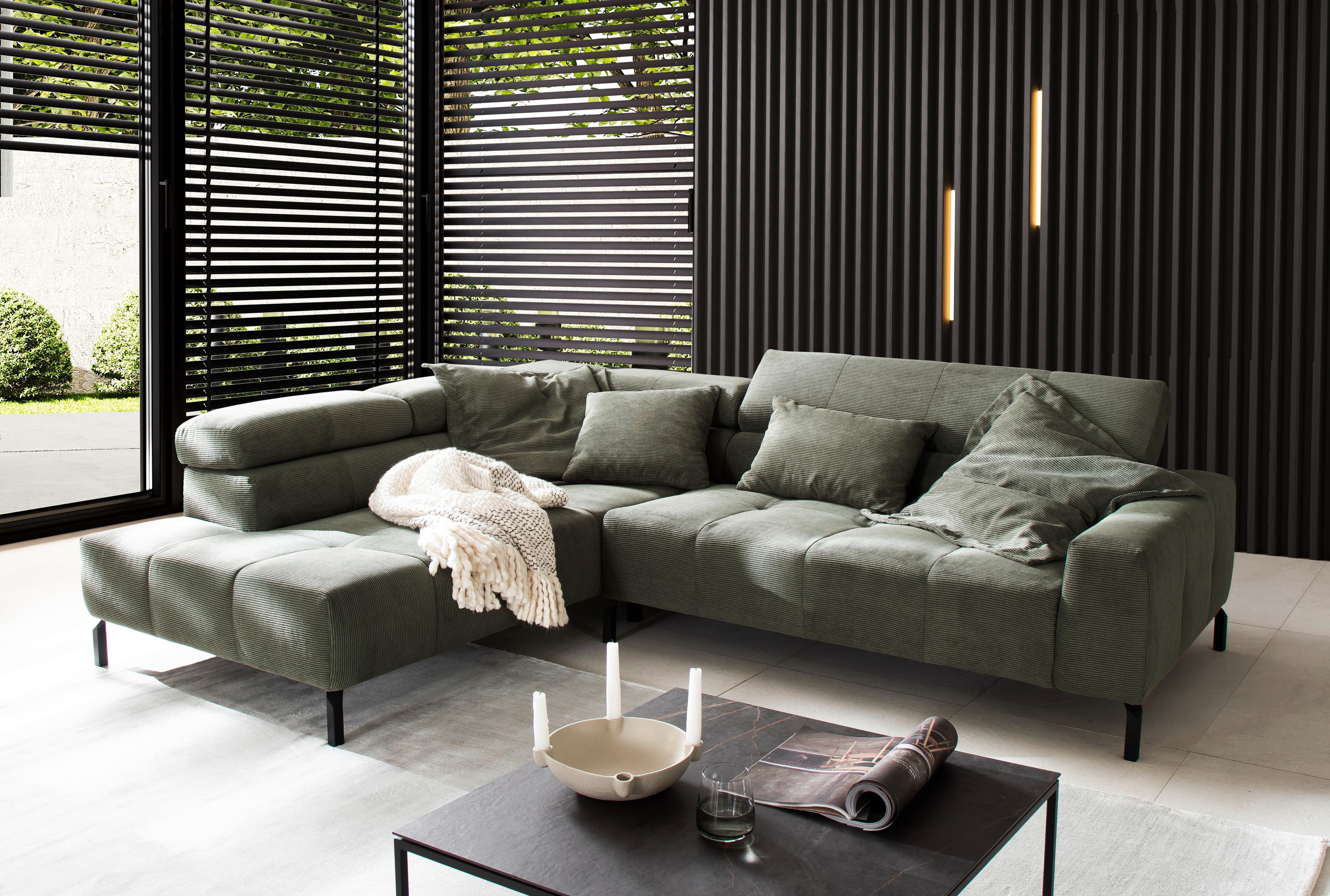 Places of Style Ecksofa "Claya, L-Form, incl. Kopfteilverstellung, Breite 2 günstig online kaufen