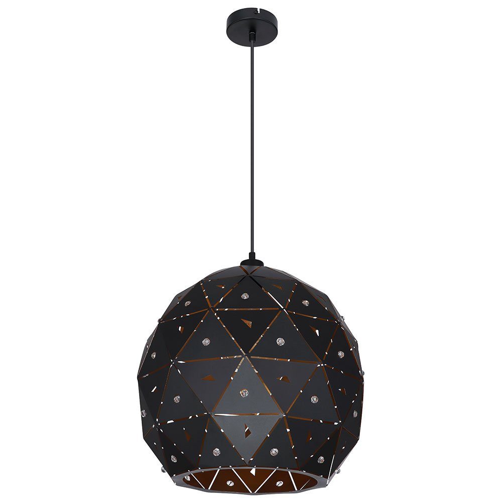 GLOBO LIGHTING Pendelleuchte, Leuchtmittel nicht inklusive, Hängeleuchte Pendellampe Wohnzimmerleuchte K9 Kristalle Metall D 40 cm