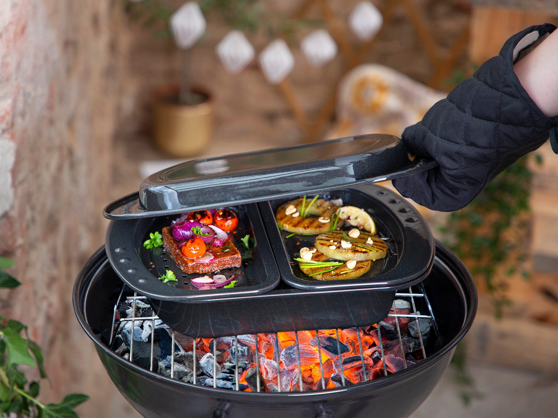 CHG Bratpfanne Urban Ovenform Set BBQ 4 teilig emailliert