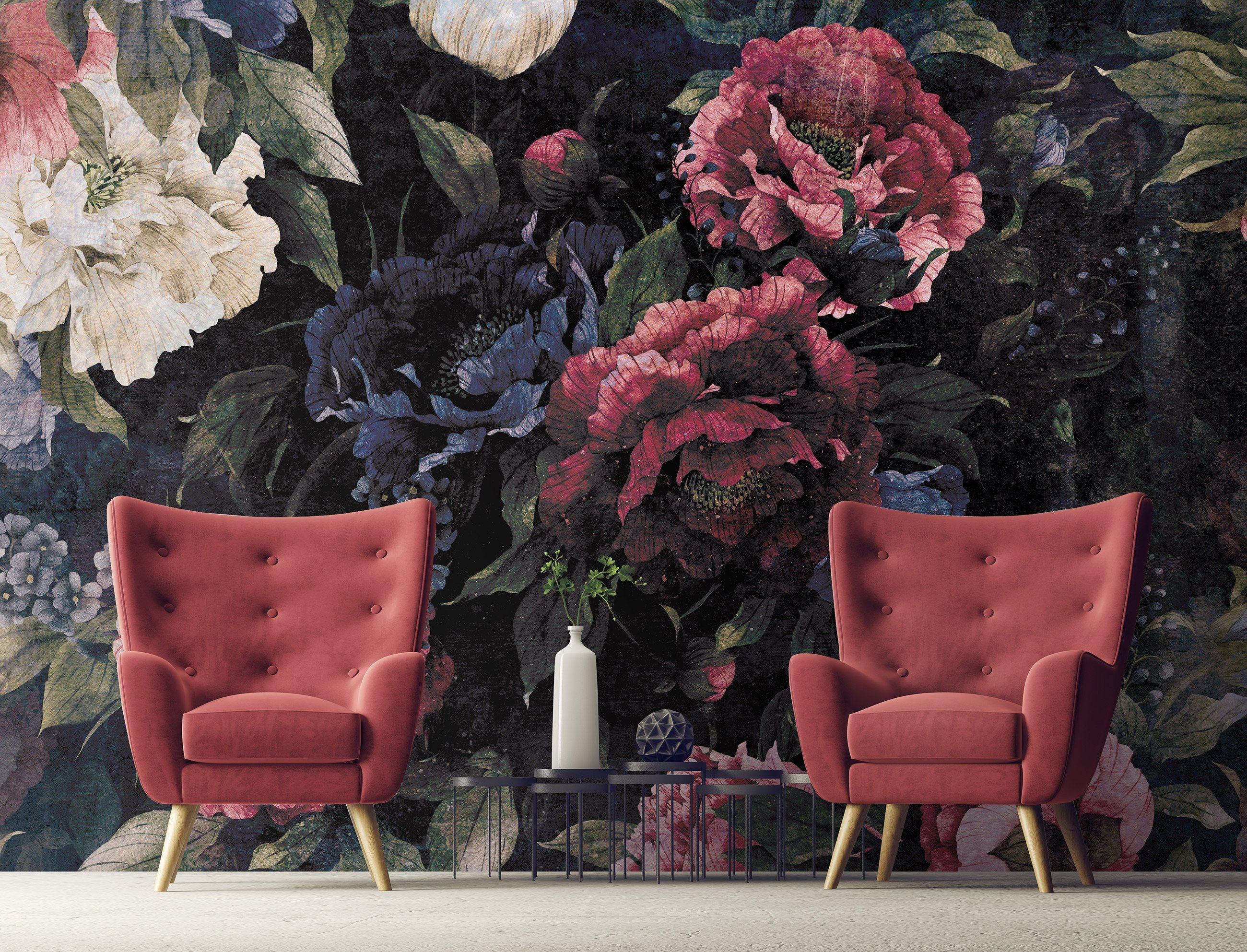 Wallarena Fototapete Blumen Vintage Rose Pfingstrosen günstig online kaufen