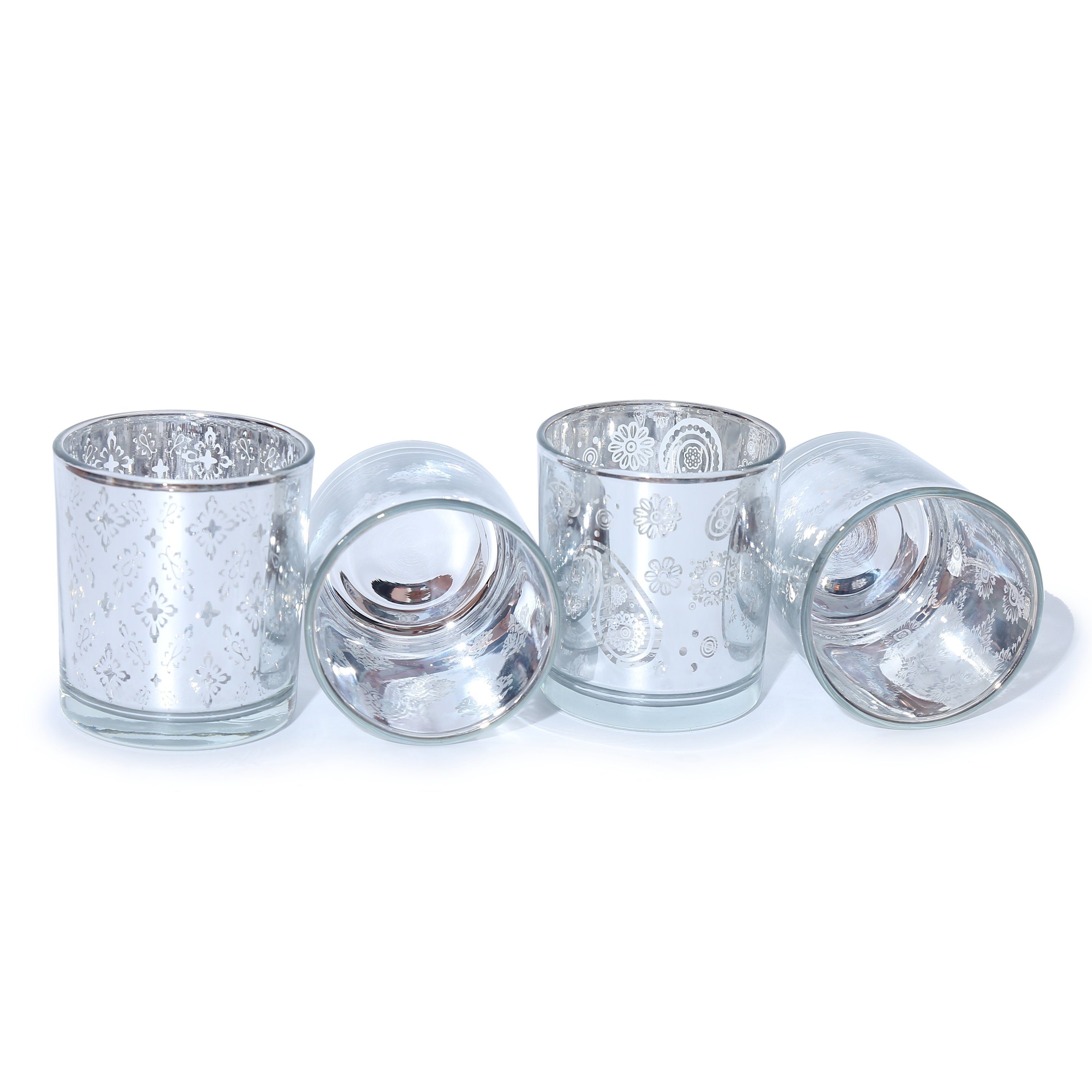 orientalisches Flanacom Teelichthalter Set), (4 Ornament-Design 4er Orientalische St., Design - Kerzengläser Glas