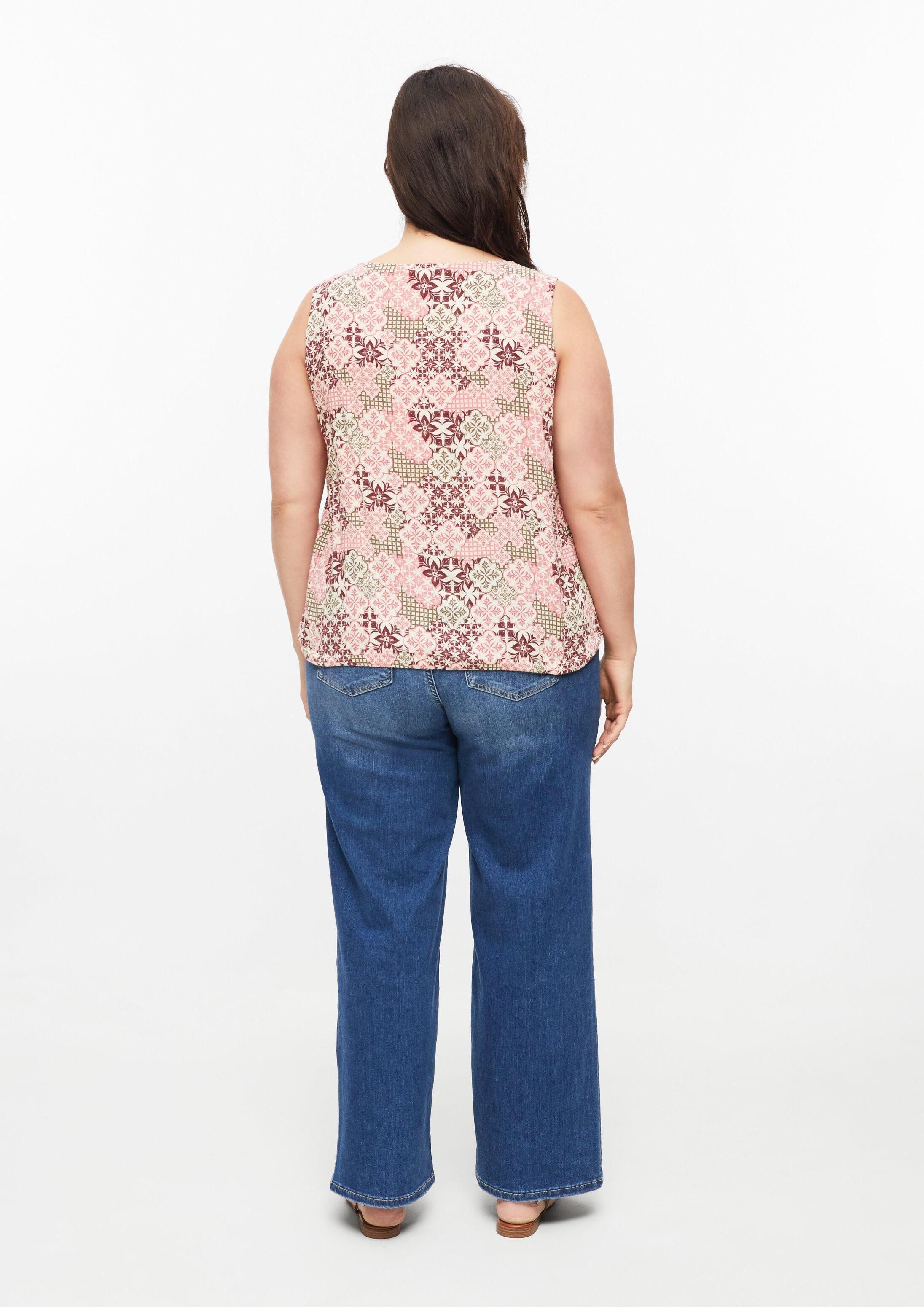 s.Oliver Blusentop Bluse Top aus Viskosemix mit regulierbarem Bund