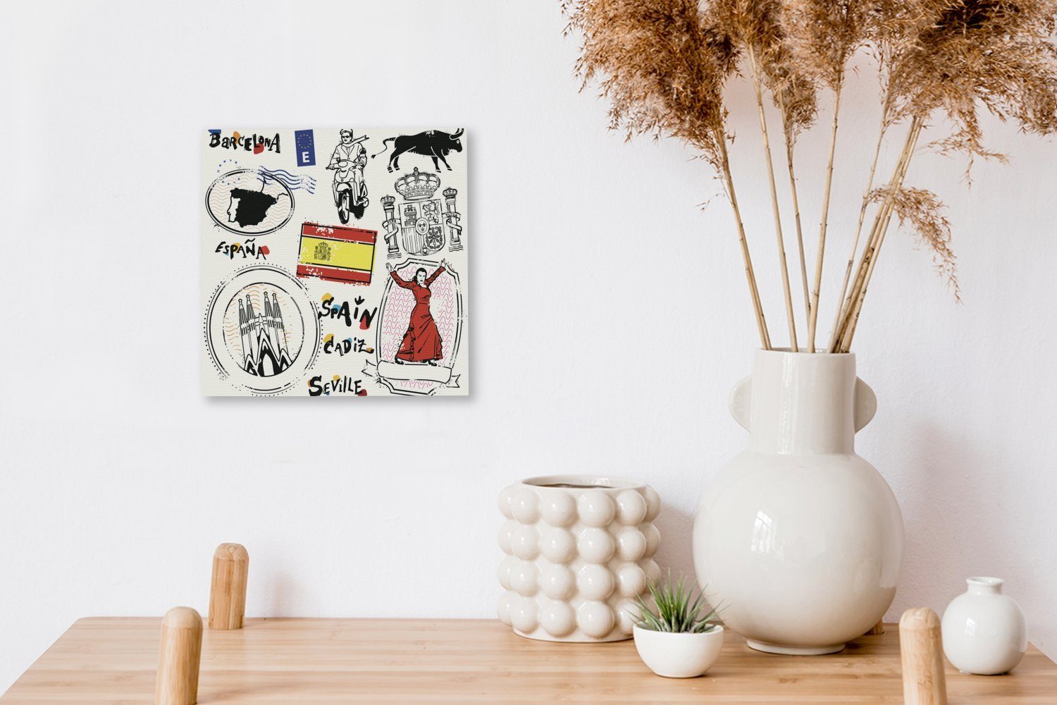 aus Wohnzimmer Illustrationen für Bilder OneMillionCanvasses® (1 Leinwandbild St), Schlafzimmer Spanien, Leinwand