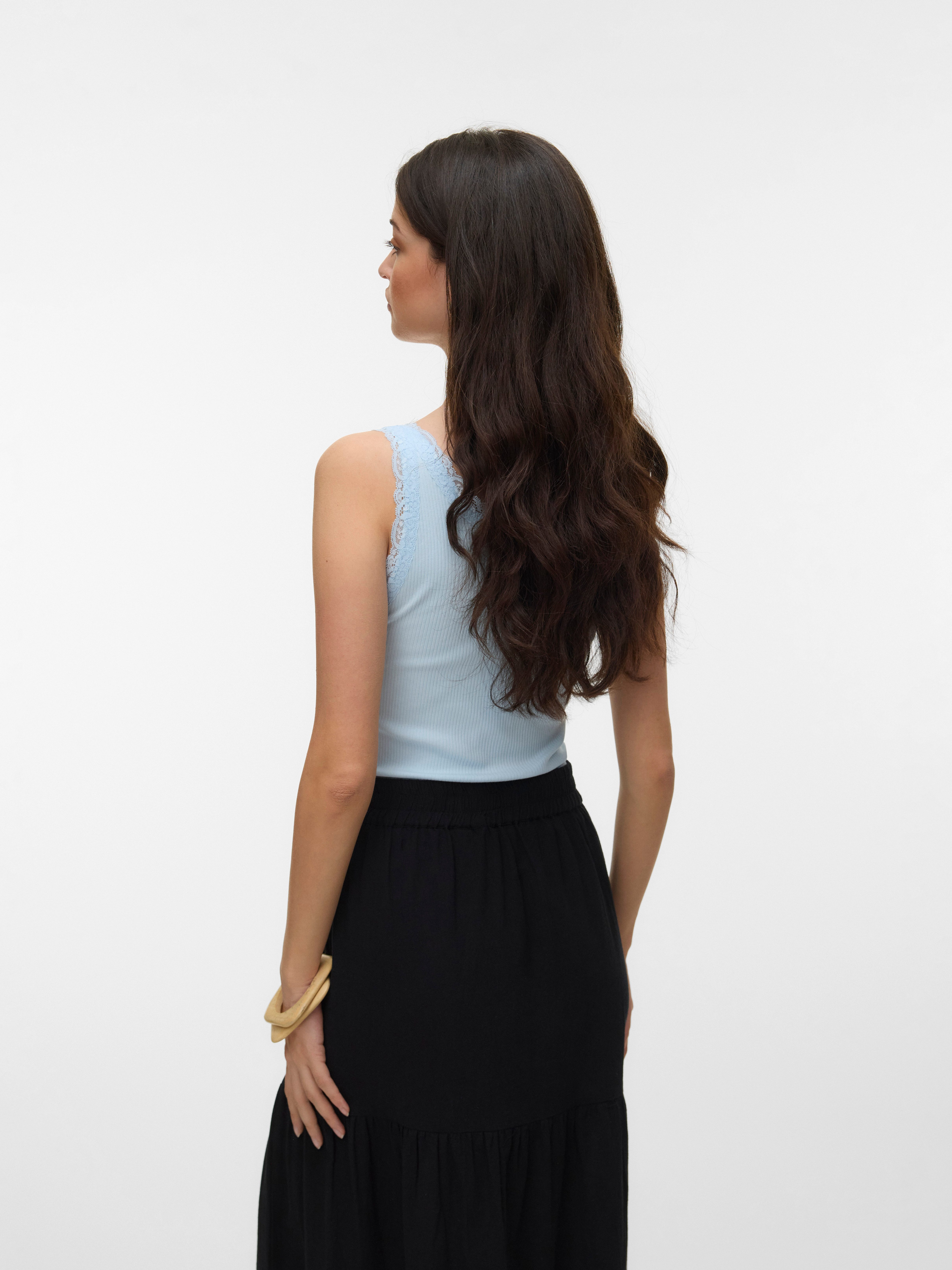 Vero Moda Tanktop VMNANA LACE TANK TOP JRS NOOS Baumwollmischung