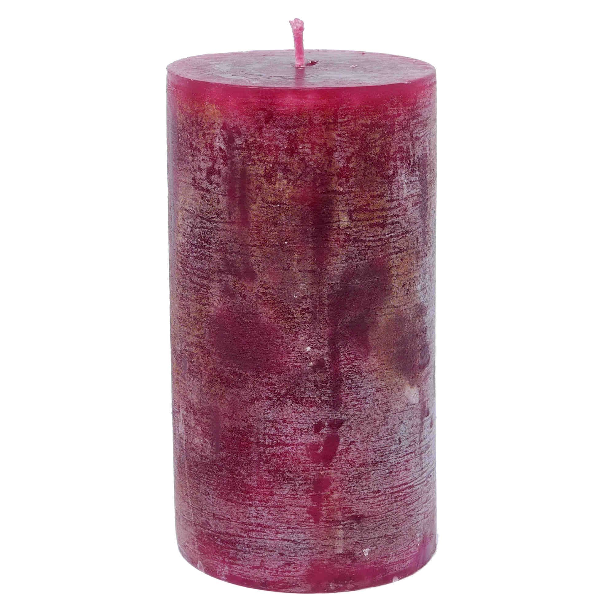 B&S Stumpenkerze Stumpenkerze durchgefärbt bordeaux 15 günstig online kaufen