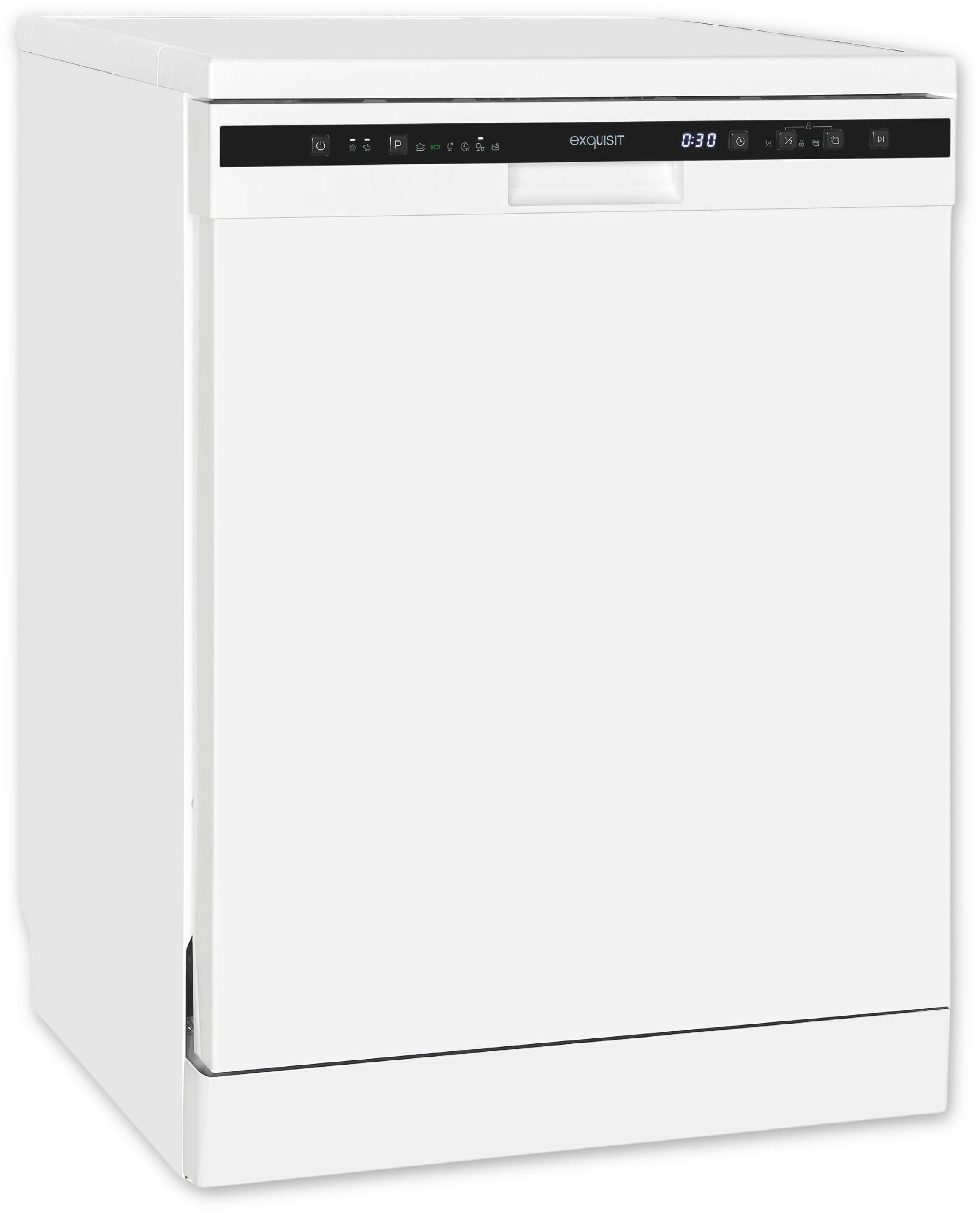 exquisit Standgeschirrspüler GSP6312-030D weiss, 12 Maßgedecke, Stand-/Unterbaugerät, 12 Maßgedecke – 6 Programme mit LED & Timer