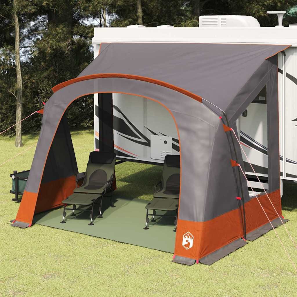 vidaXL Vorzelt Caravan Zelt für 3 Personen Grau und Orange 330 x 252 x 245 cm, (1 tlg)