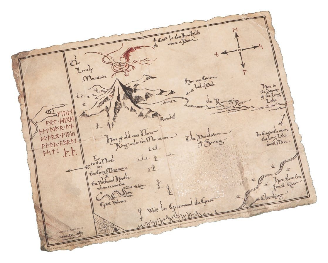 Weta Workshop Poster Der Hobbit Kunstdruck Thorin's Map 40 x 30 cm