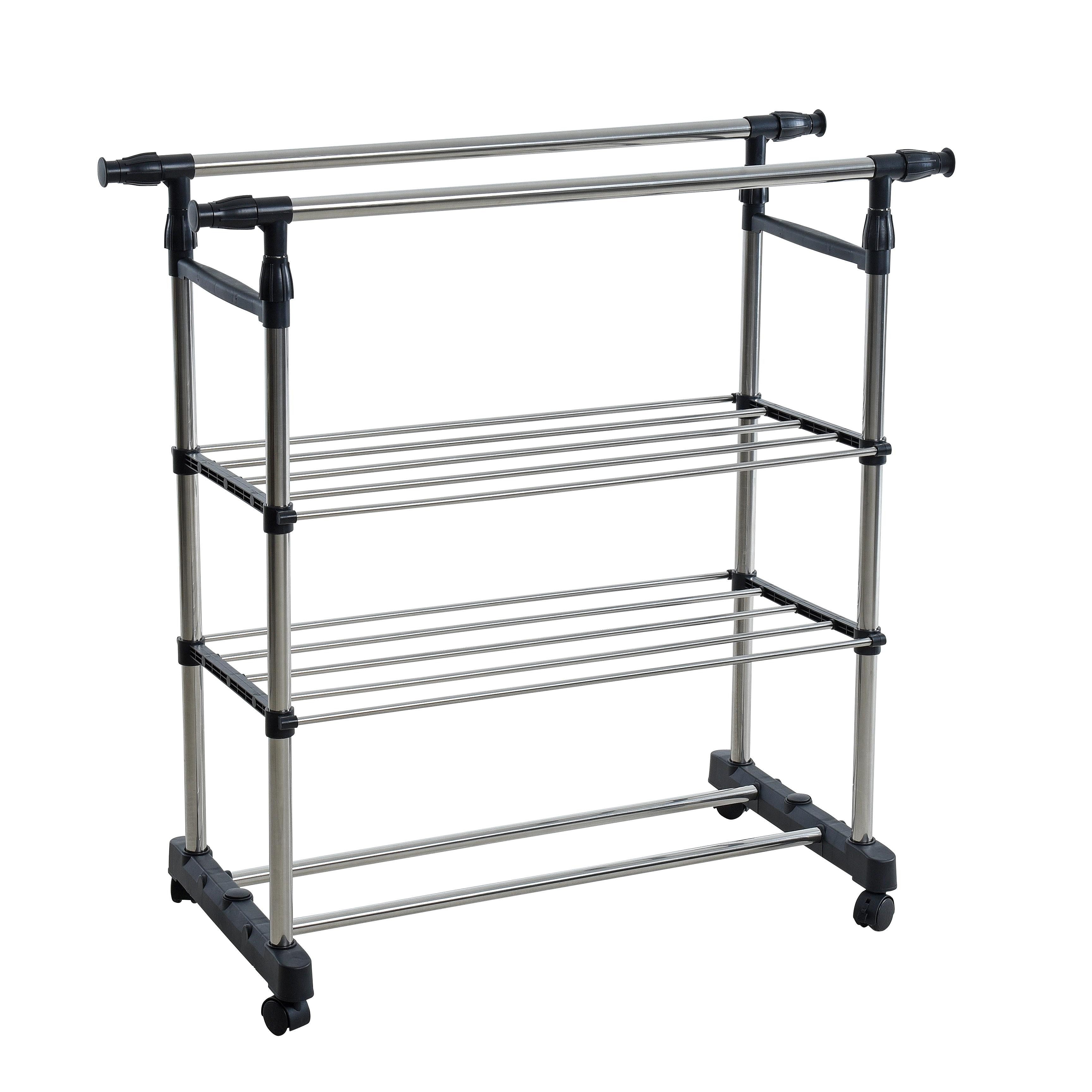ESTEXO Garderobenständer Kleiderständer Wäscheständer 80-150 cm Breite Rollenständer – Bild 5 von 5