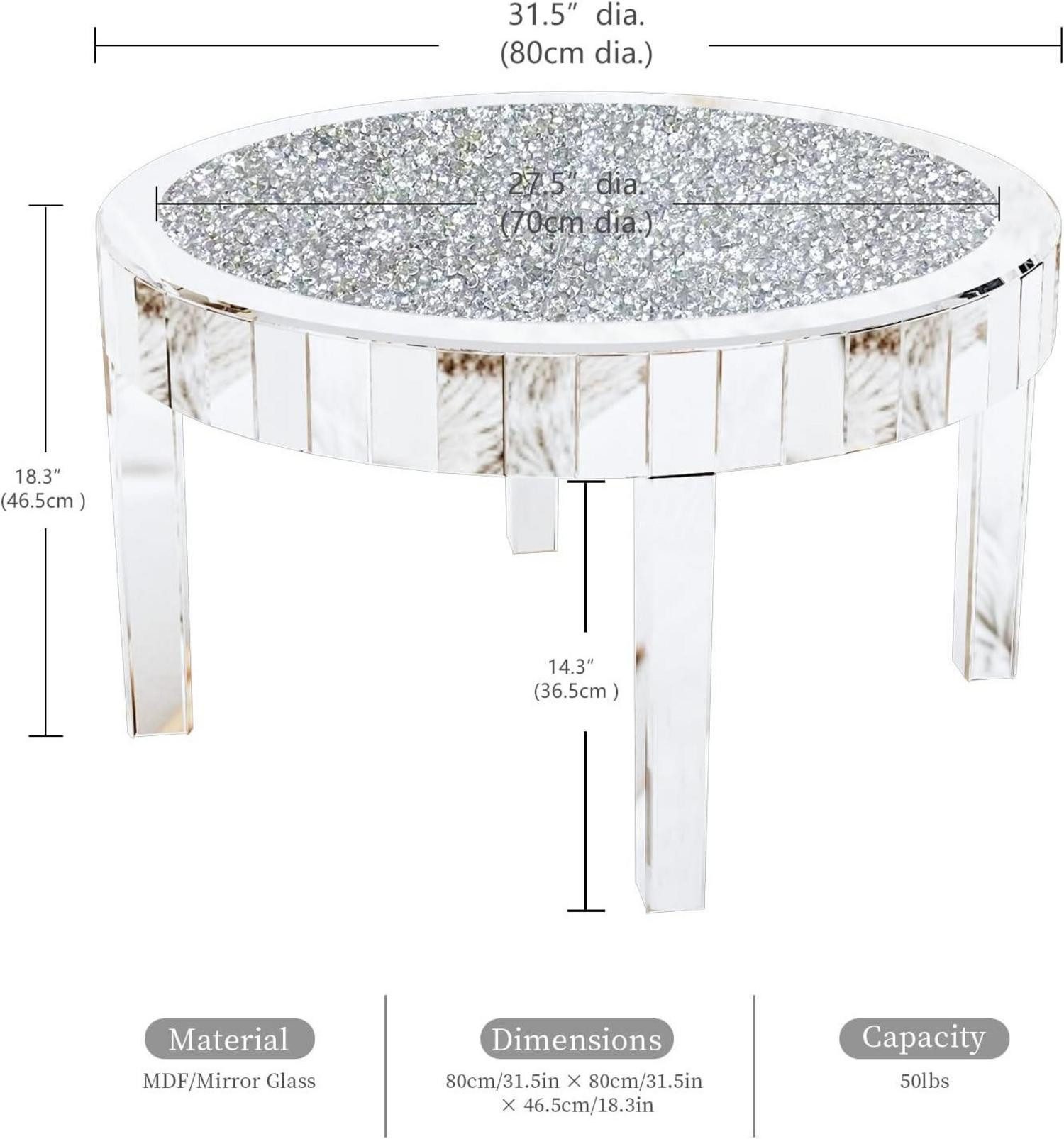 LuxusKollektion Couchtisch Couchtisch Rund Glas Kristall günstig online kaufen