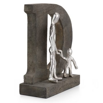 Moritz Skulptur Vater und Kind Tochter Sohn 22 x 8 x 25 cm, Dekoobjekt Holz, Tischdeko, Fensterdeko, Wanddeko, Holzdeko
