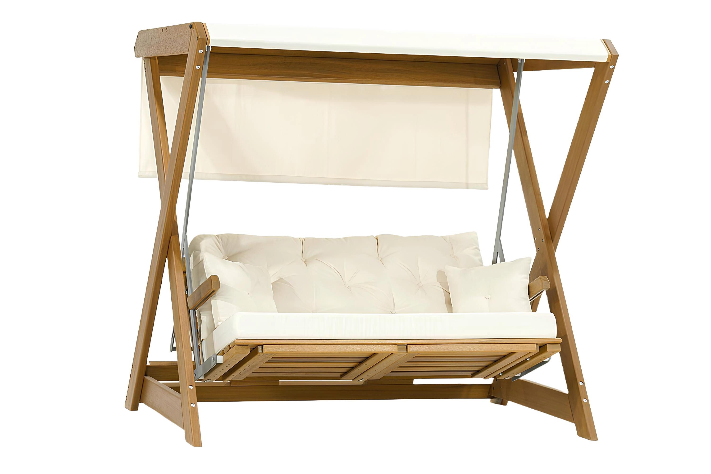 Xlmoebel Schaukelsitz Luxuriöser Holzschaukelstuhl für Garten in edlem Design, Hergestellt in Europa