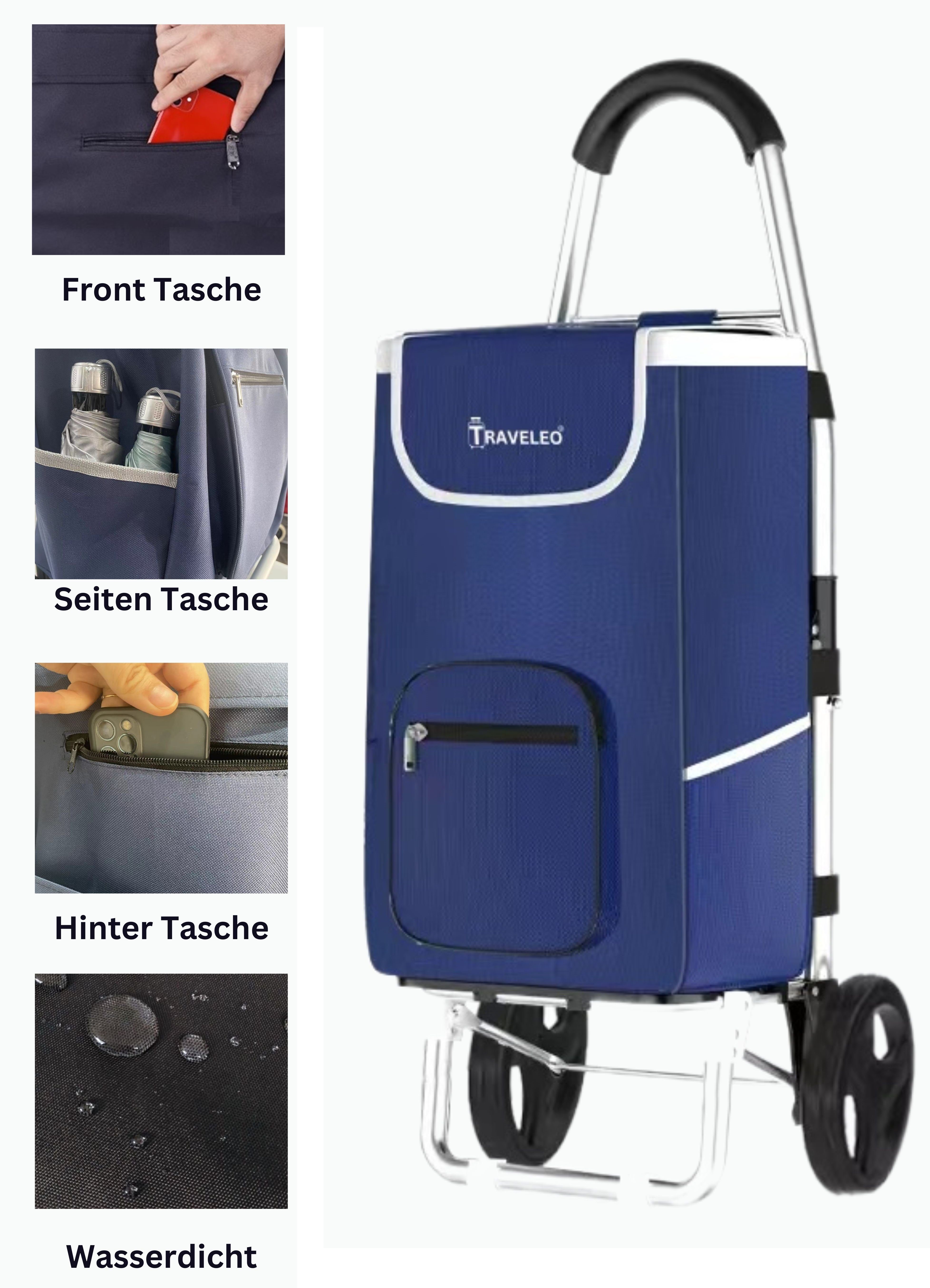 Cheffinger Einkaufstrolley 56L Einkauf Trolley - Einkaufswagen Shopping Tro günstig online kaufen