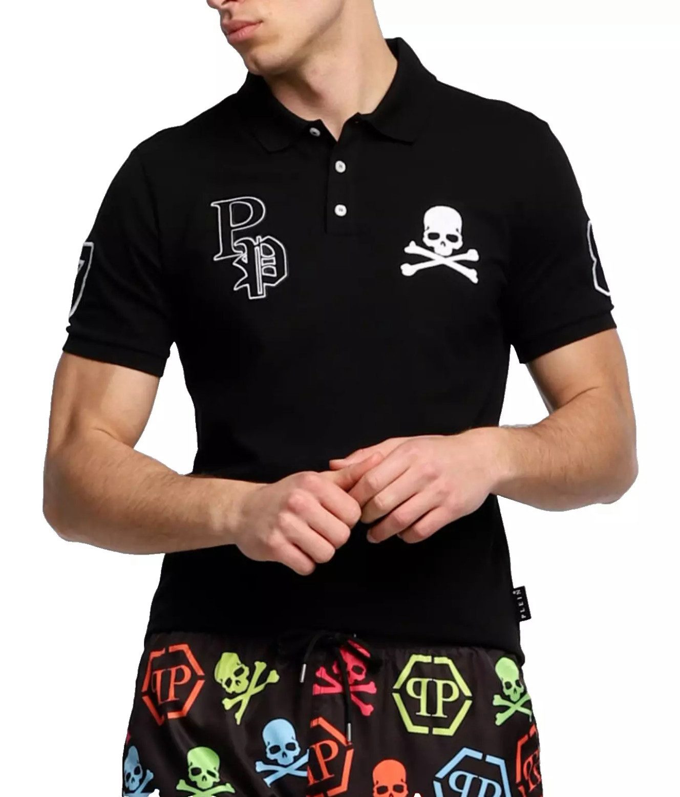 PHILIPP PLEIN Poloshirt SS Multi Skull Logo Polohemd