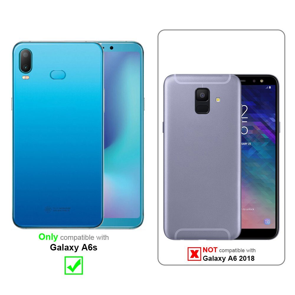 Cadorabo Handyhülle für Samsung Galaxy A6s Hülle Samsung Galaxy A6s, Hülle Schutzhülle mit Standfunktion, Magnetverschluss und Kartenfach