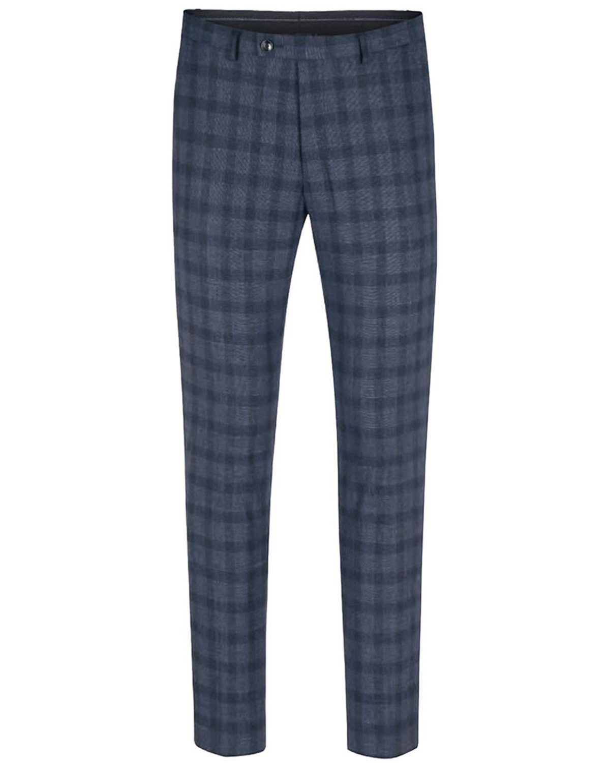 Paul Malone Anzug Herrenanzug modern slim fit Herren Anzug kariert - stretch (Set, 2-tlg., Sakko mit Hose) blau grau HA45