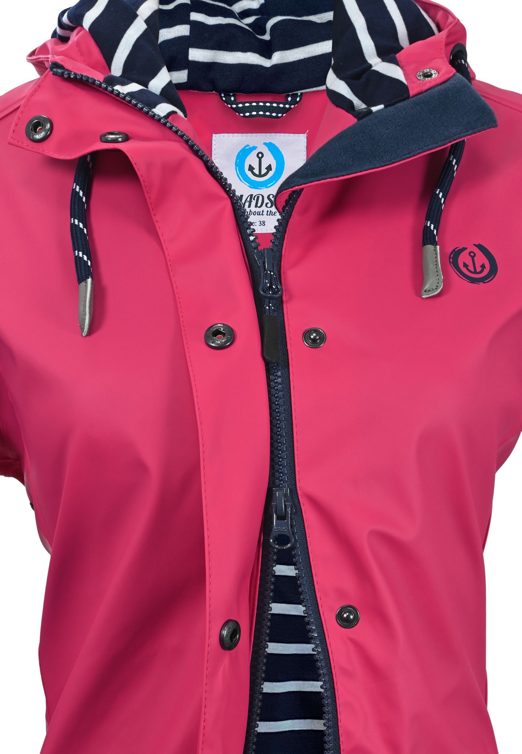 MADSea tailliert Regenjacke Innenfutter wasserdicht gestreift Friesennerz