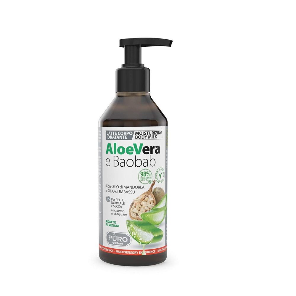 Körpermilch PURO BIO Bodymilch Aloe Vera und Baobab (Affenbrotbaum) 250 ml