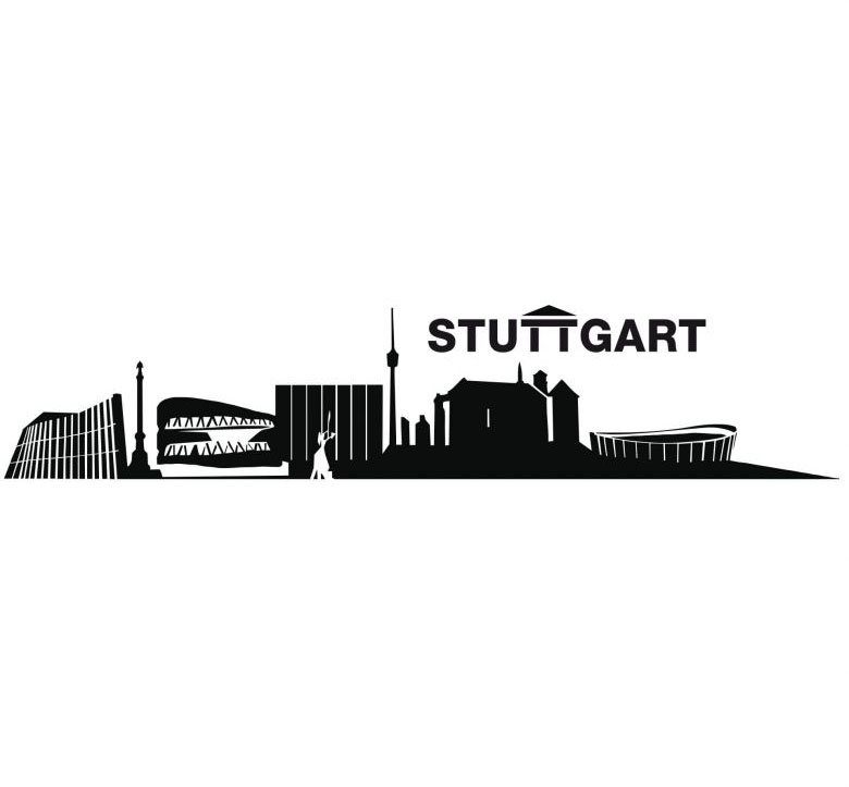 120cm XXL (1 Stadt Skyline Stuttgart Wall-Art Wandtattoo St)