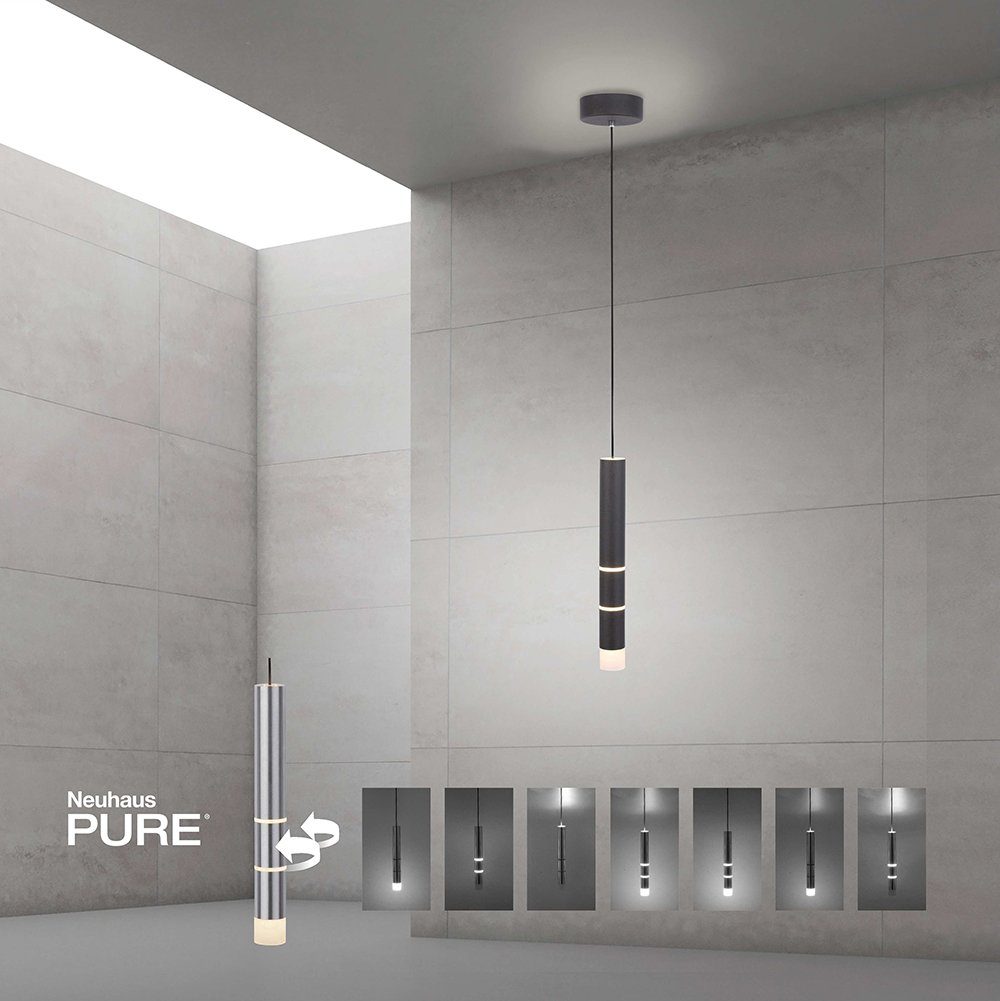 Paul Neuhaus LED Pendelleuchte LED Pendellampe PURE VEGA, Downlight, Sidelight, Uplight bieten 7 Lichmodi, 1xCOB-LED/4,5W, 2xLED-Board/1,5W, 1xLED-Board/2,5W/3000K, warmweiß, Memoryfunktion, 7 Lichtmodi, warmweißes Licht
