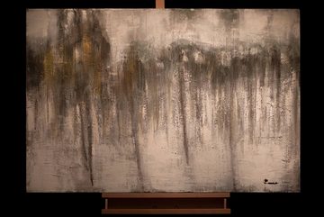 KUNSTLOFT Gemälde Rainy Day 120x80 cm, Leinwandbild 100% HANDGEMALT Wandbild Wohnzimmer