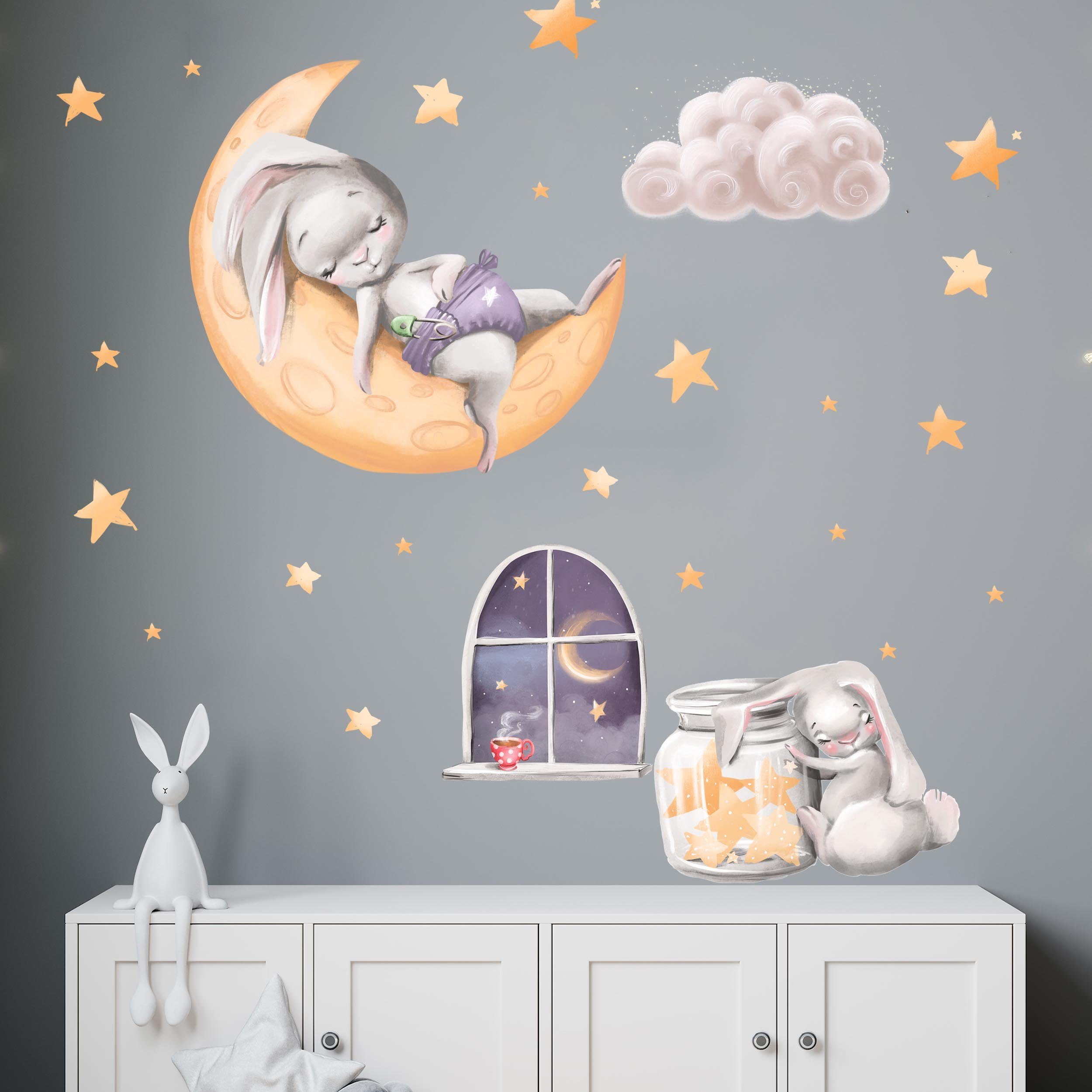 WANDKIND Wandtattoo Gute Nacht Hase V342, günstig online kaufen