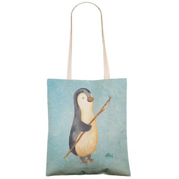 Mr. & Mrs. Panda Tragetasche Pinguin Angler - Eisblau - Geschenk, Seevogel, Angel, Tragetasche, Sh (1-tlg), Robust & Belastbar
