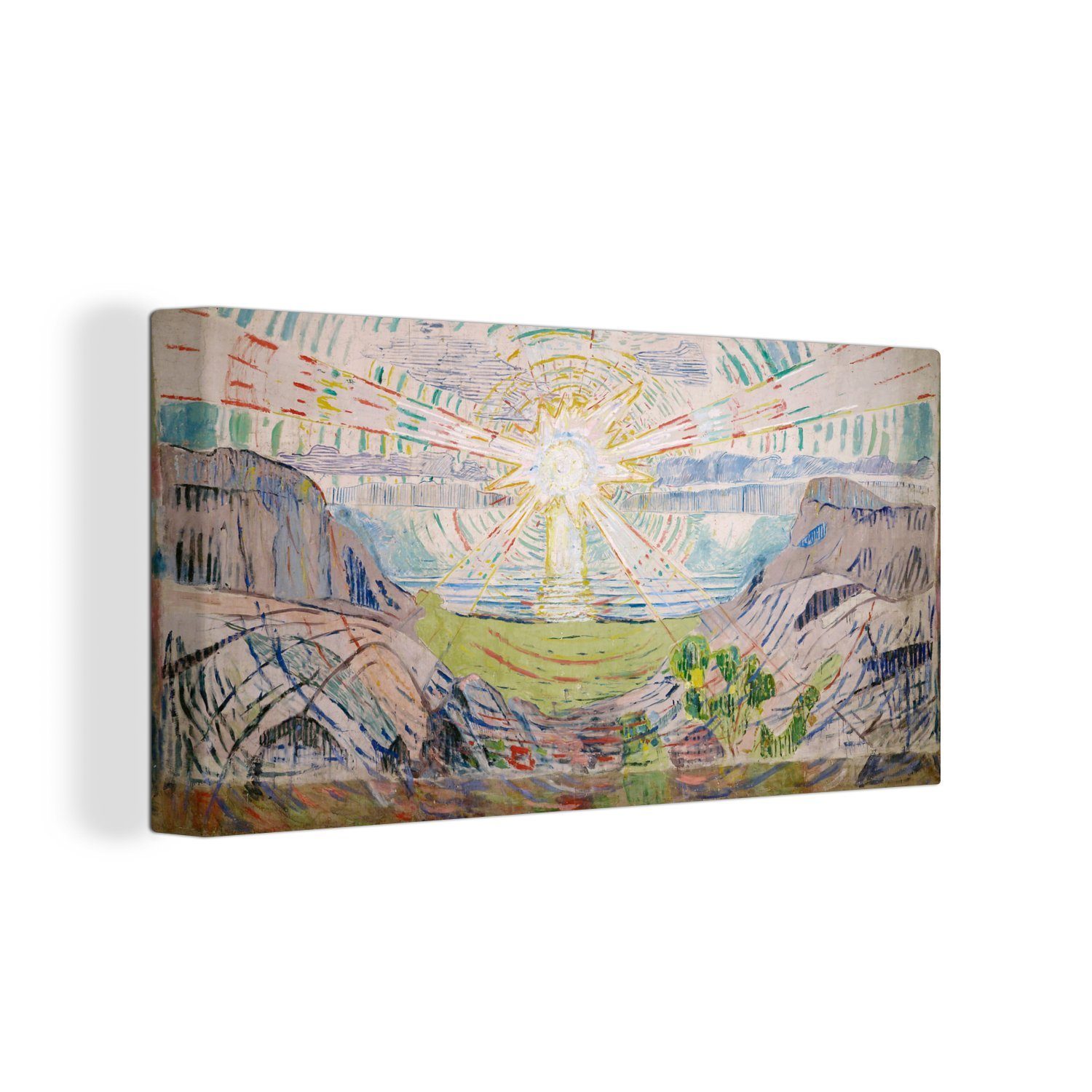 OneMillionCanvasses® Leinwandbild Die Sonne - Gemälde von Edvard Munch, (1 St), Wandbild Leinwandbilder, Aufhängefertig, Wanddeko, 30x20 cm
