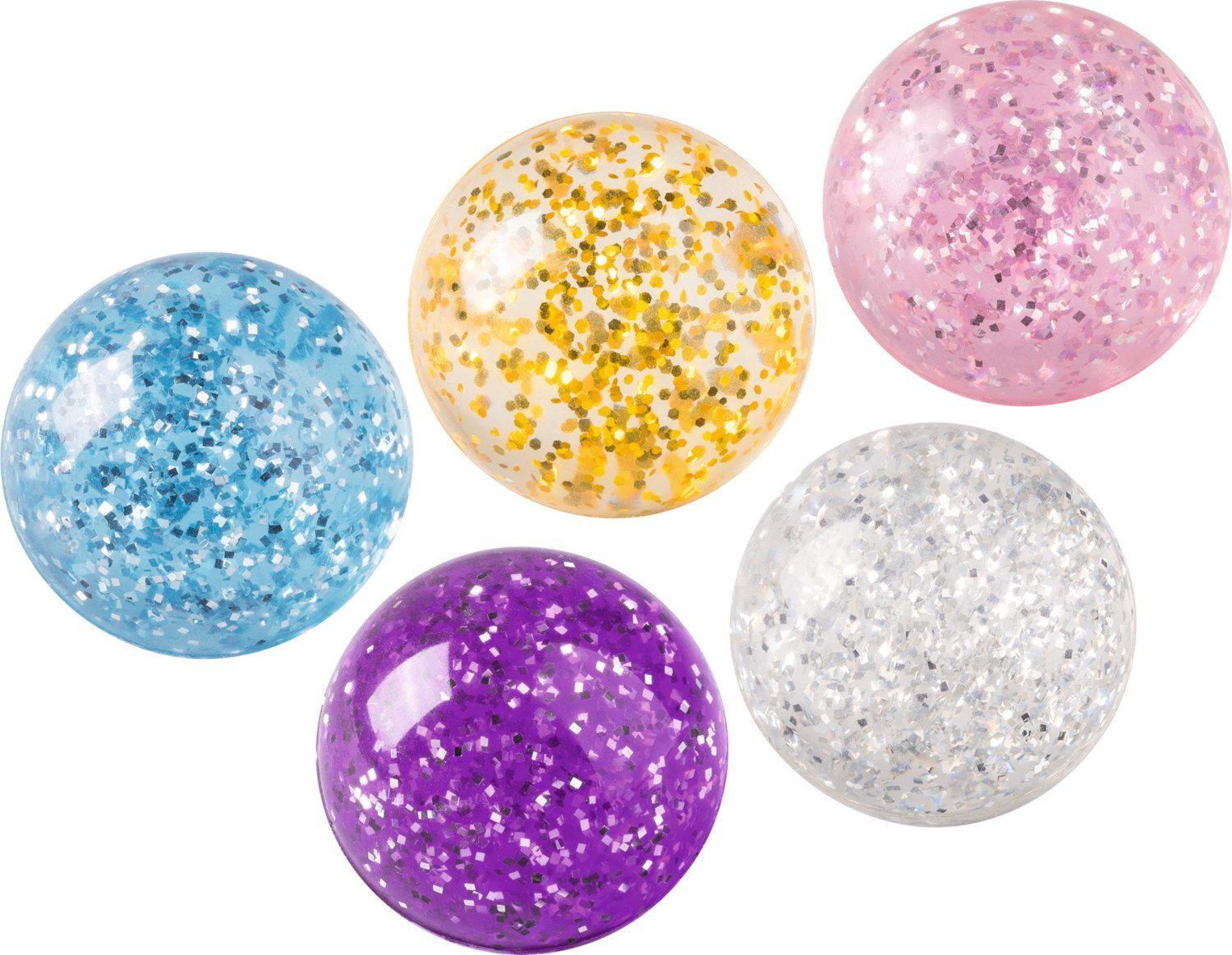 BRUNNEN Flummi BRUNNEN 10-3668306 Flummi Gummiball „Glitzer“ farbig sortiert Ø 40 mm