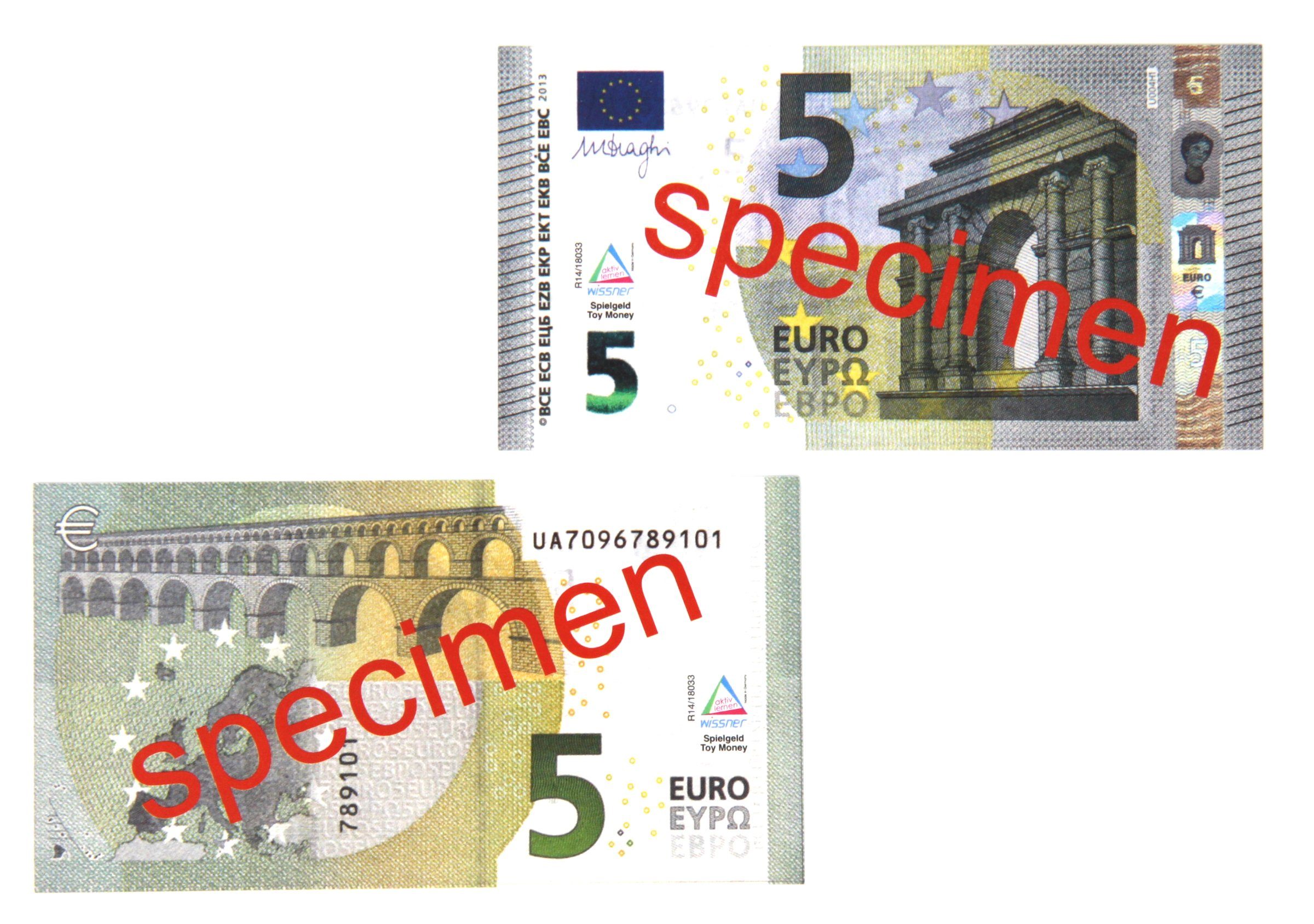 Wissner® aktiv lernen Lernspielzeug 5 Euro-Schein (100 Stück), RE-Plastic®